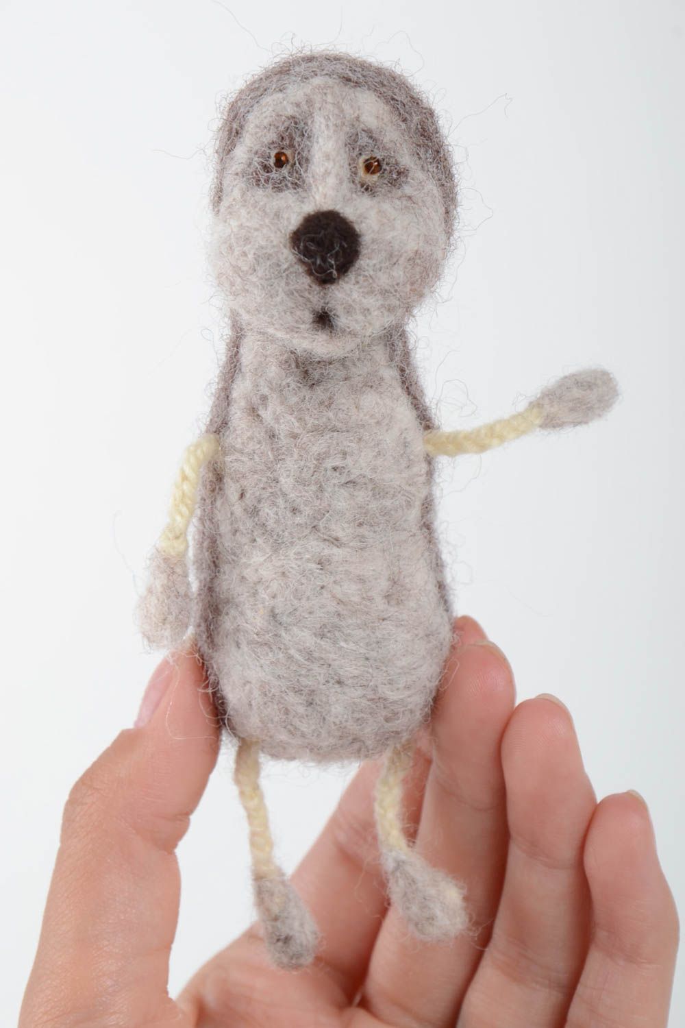 Jouet hérisson Peluche faite main petite en laine feutrée Cadeau pour enfant photo 2