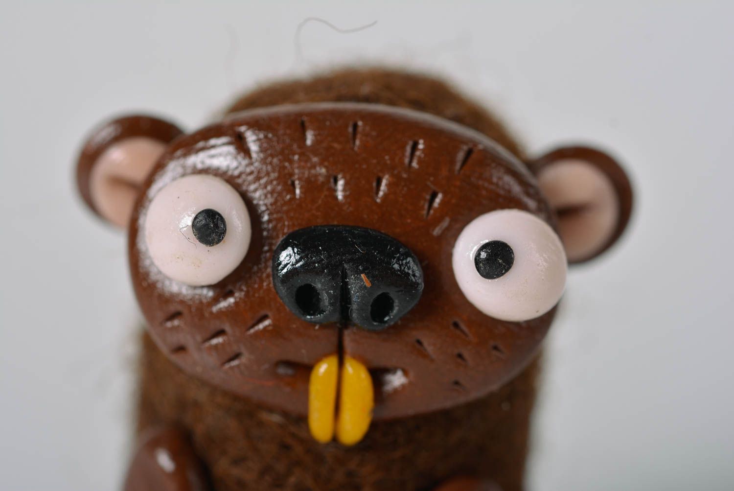 Handmade felted wool beaver figurine designer present for children home decor photo 2