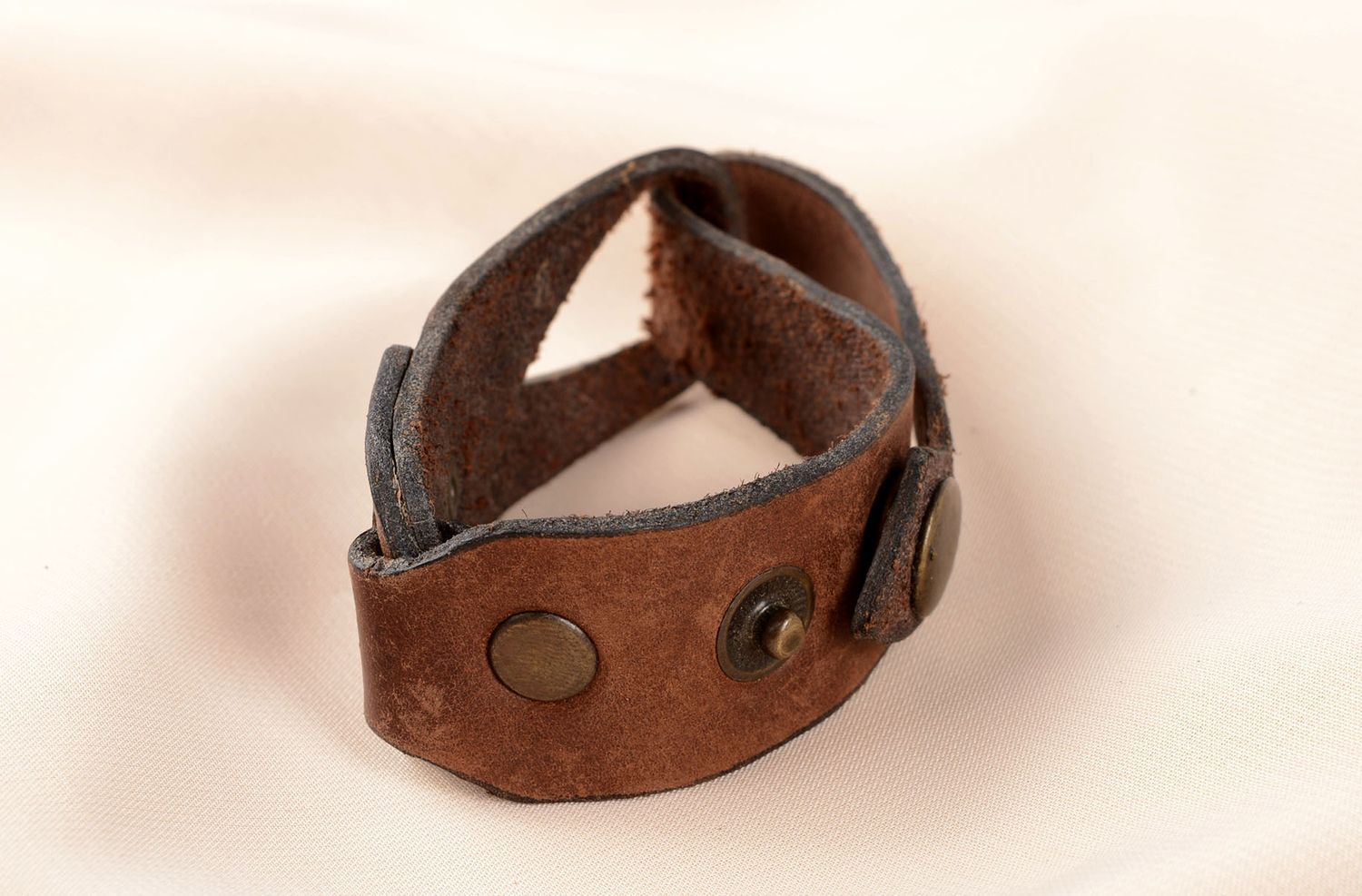 Handmade leather bracelet unisex brown bracelet stylish accessory gift photo 5
