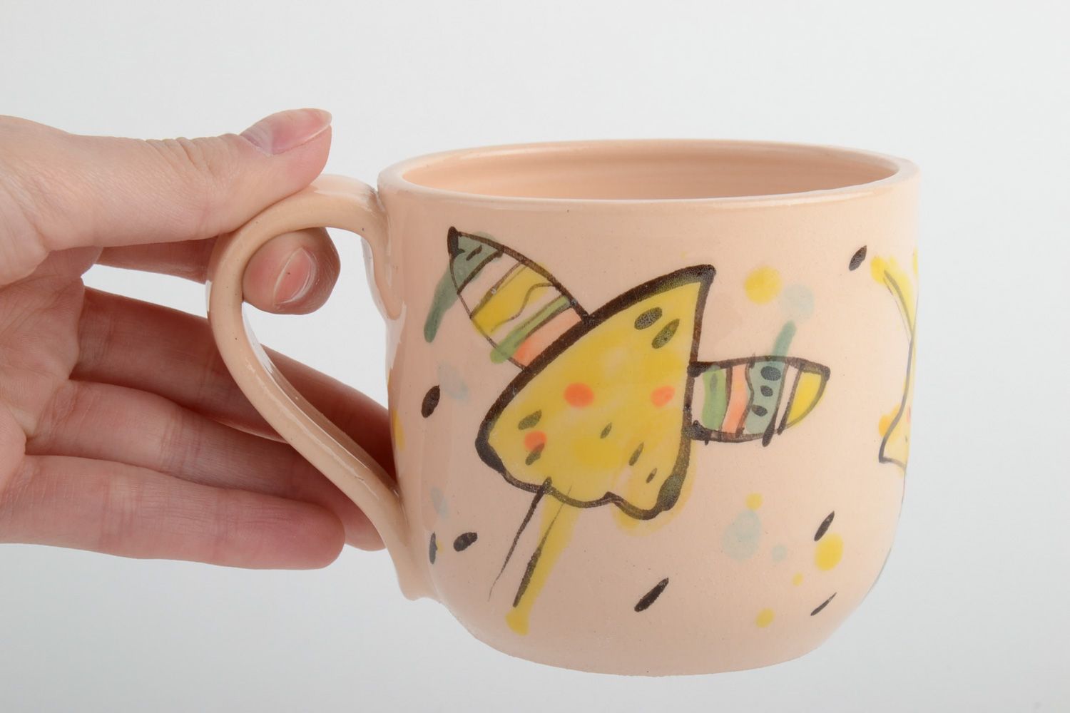 Tasse à thé céramique peinte avec dessins faite main design original cadeau photo 5