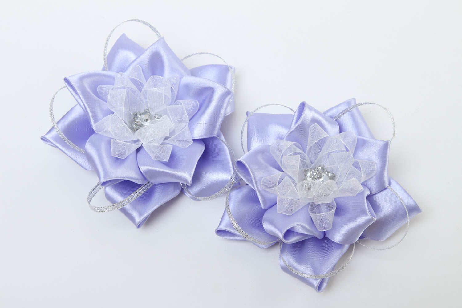 Blaue Blume Haarspangen handgemachter Schmuck Accessoires für Mädchen zart foto 2