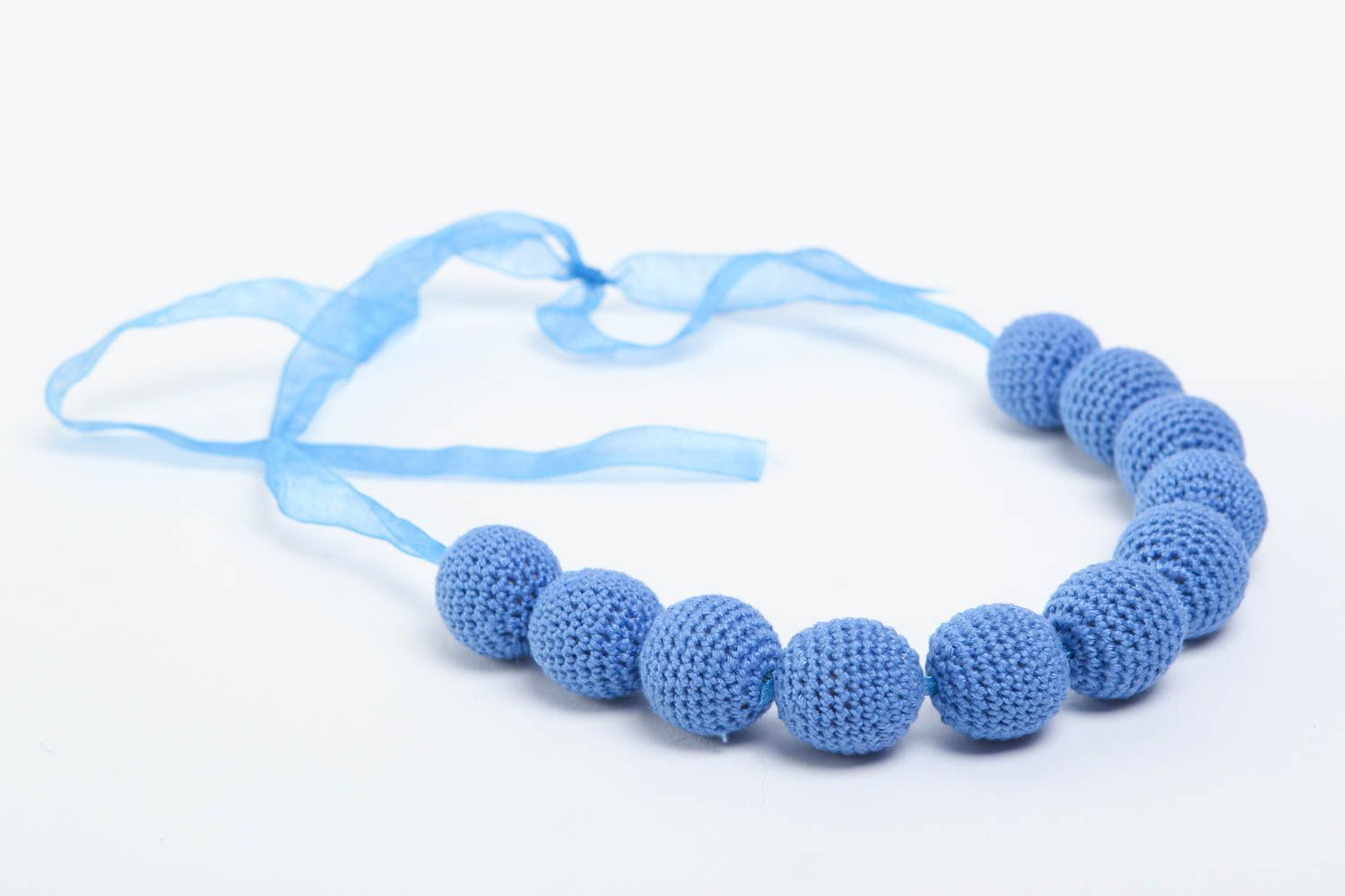 Handmade teething necklace crochet jewelry teething beads long necklace photo 3