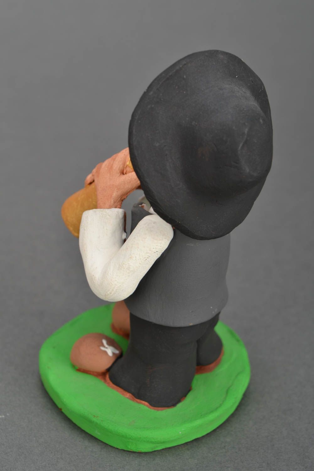Statuetta divertente in argilla fatta a mano figurina decorativa in ceramica foto 5