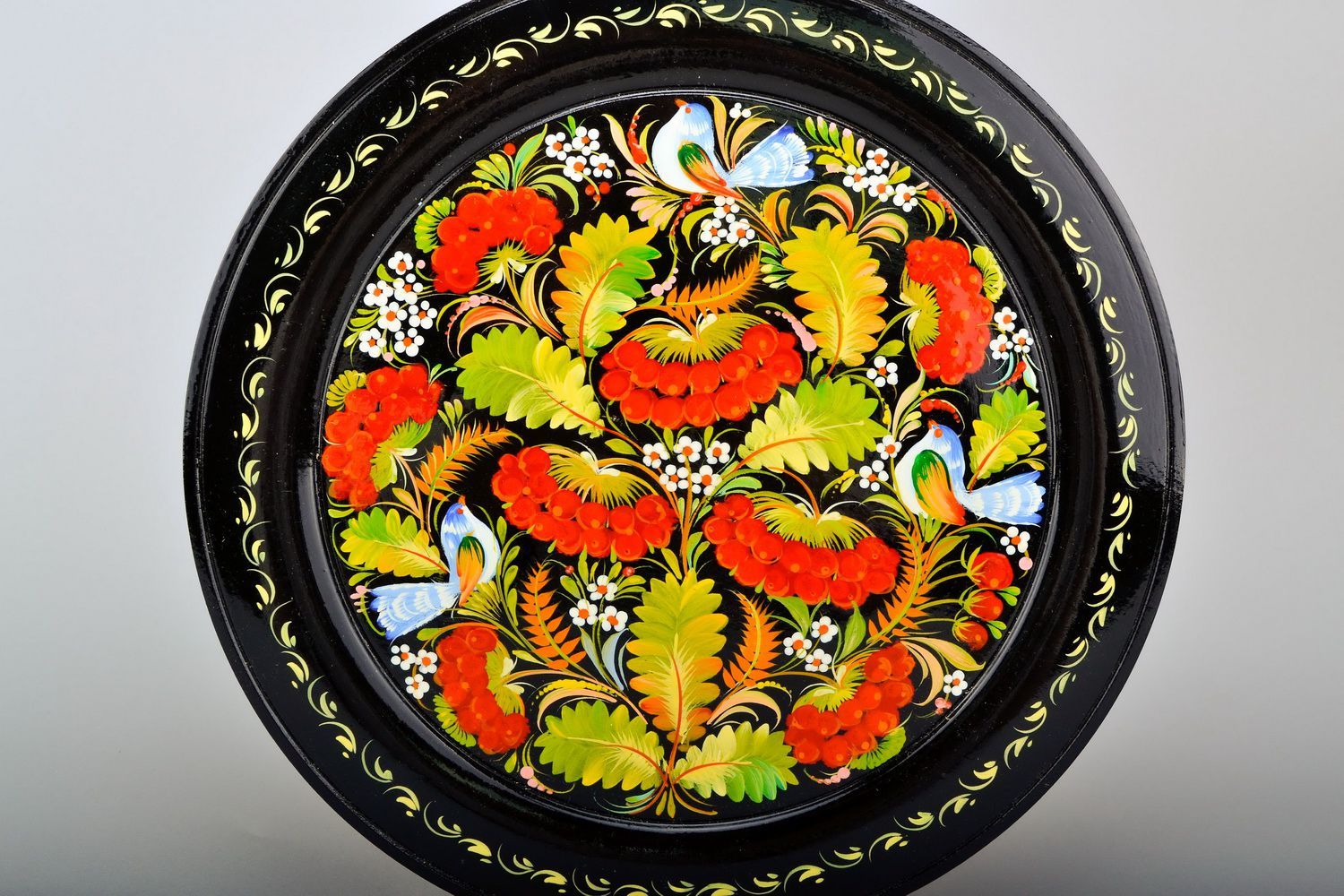 Декоративная тарелка, петриковская роспись фото 4