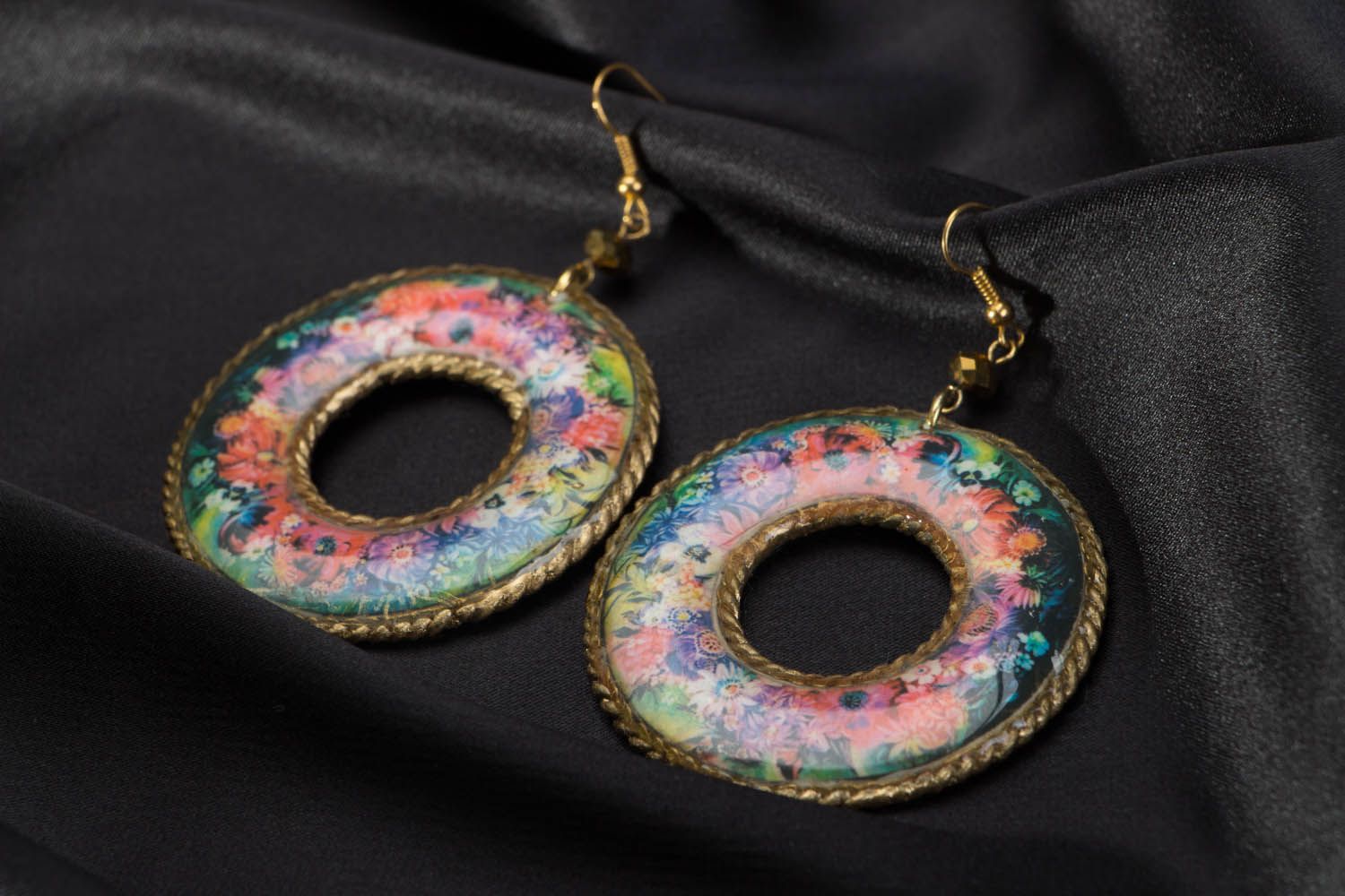 Earrings made of polymer clay Painting photo 1