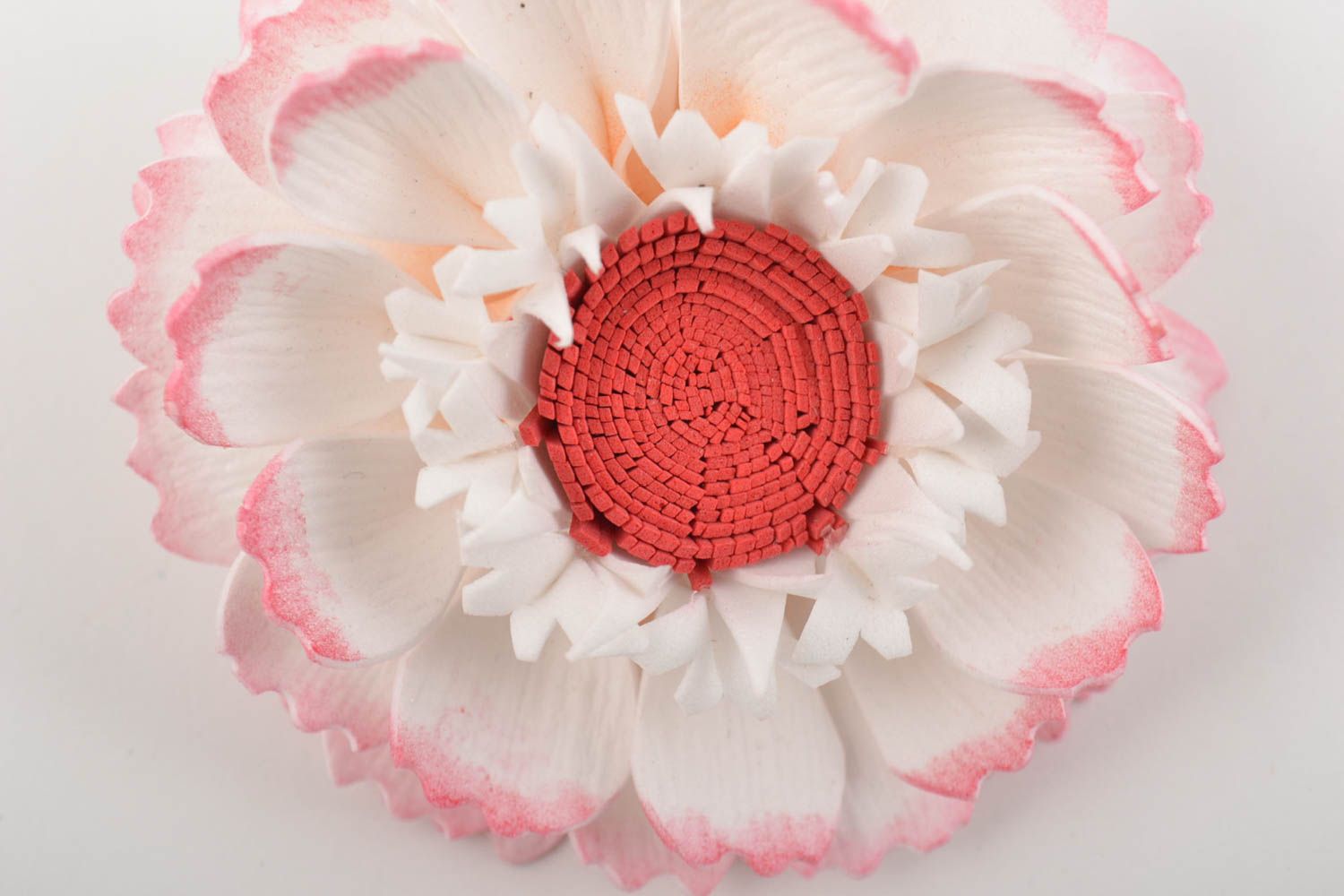 Beautiful homemade textile flower hair clip foamiran flower barrette gift ideas photo 3