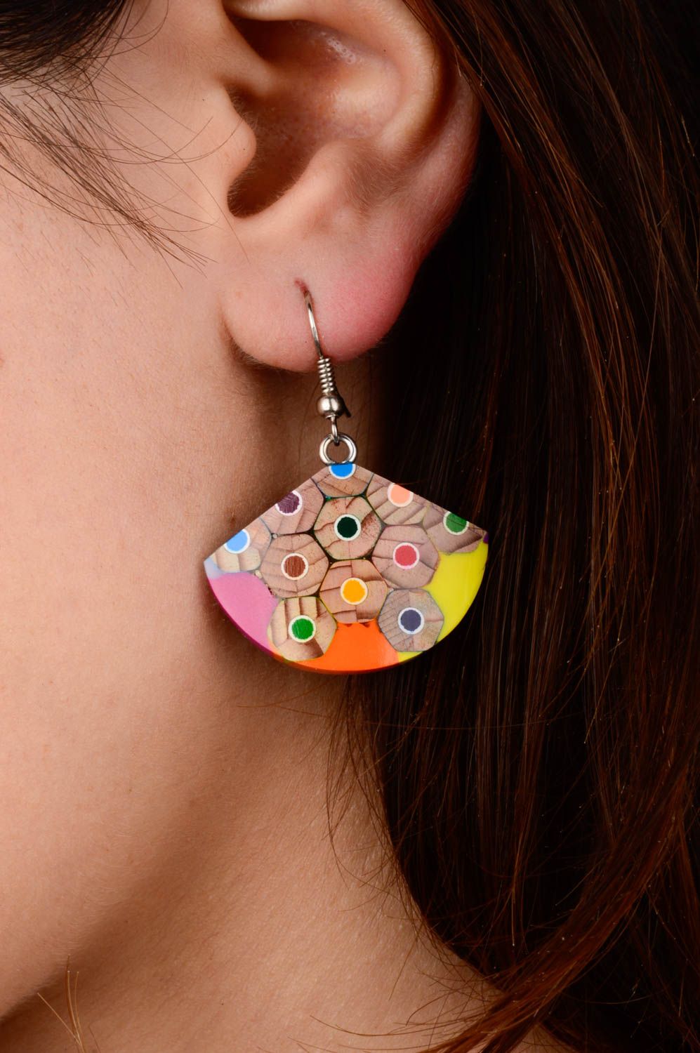 Boucles d'oreilles tendance Bijou fait main colorées design Cadeau pour femme photo 2