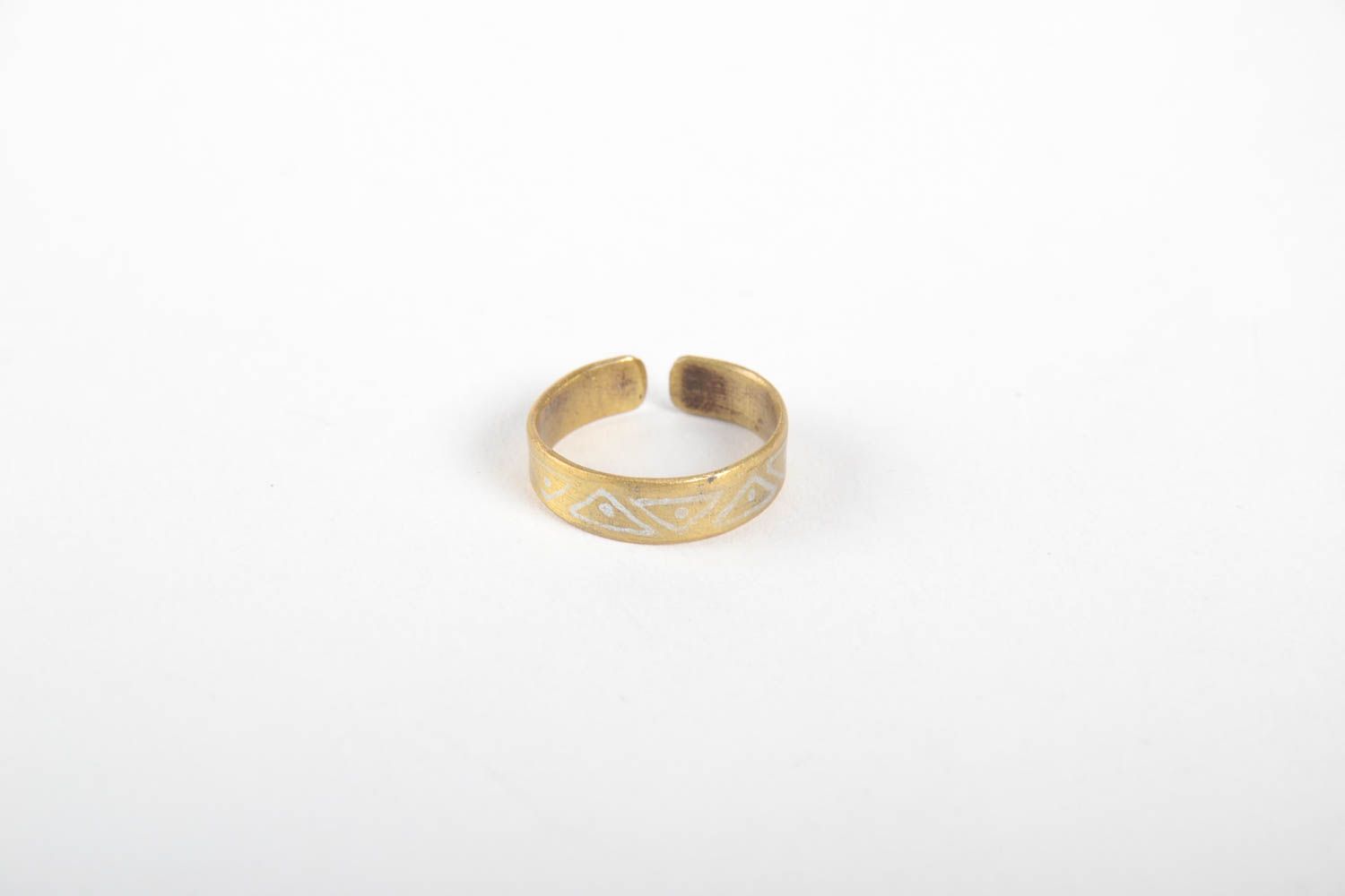 Ring aus Kupfer handmade Ring Damen Designer Accessoire Ring Schmuck mit Muster foto 5