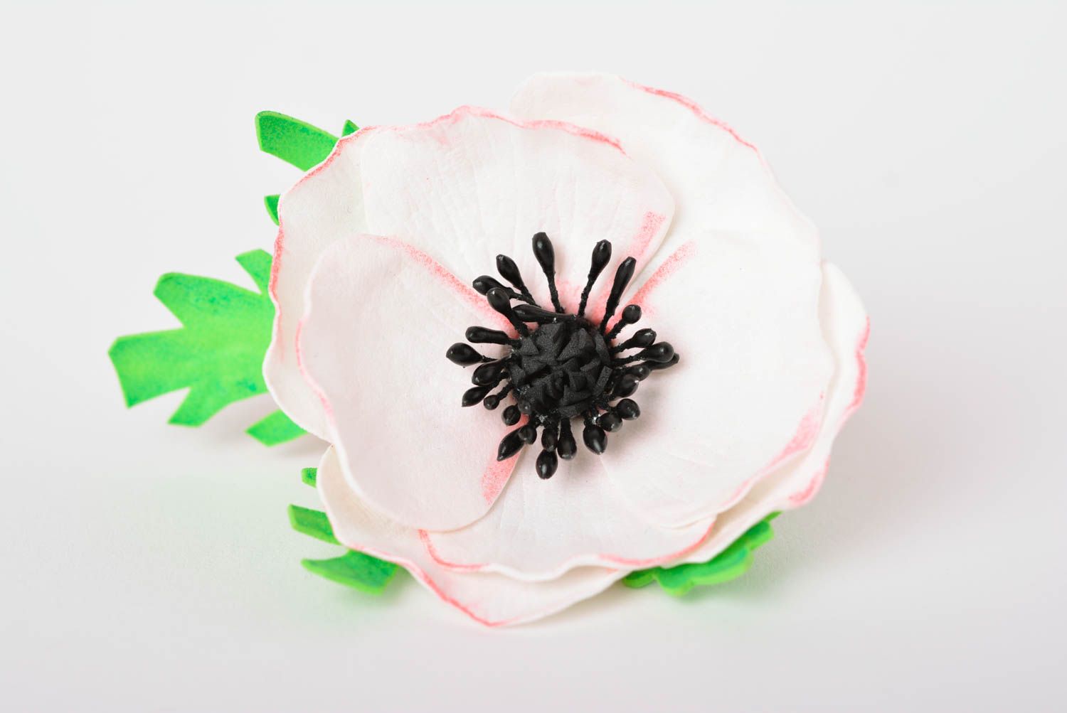 Handmade pink scrunchy delicate flower barrette hair accessories for baby photo 4
