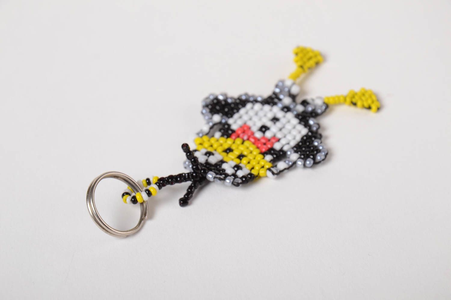 Брелок для ключей из бисера ручной работы авторский красивый забавный Пингвин фото 4