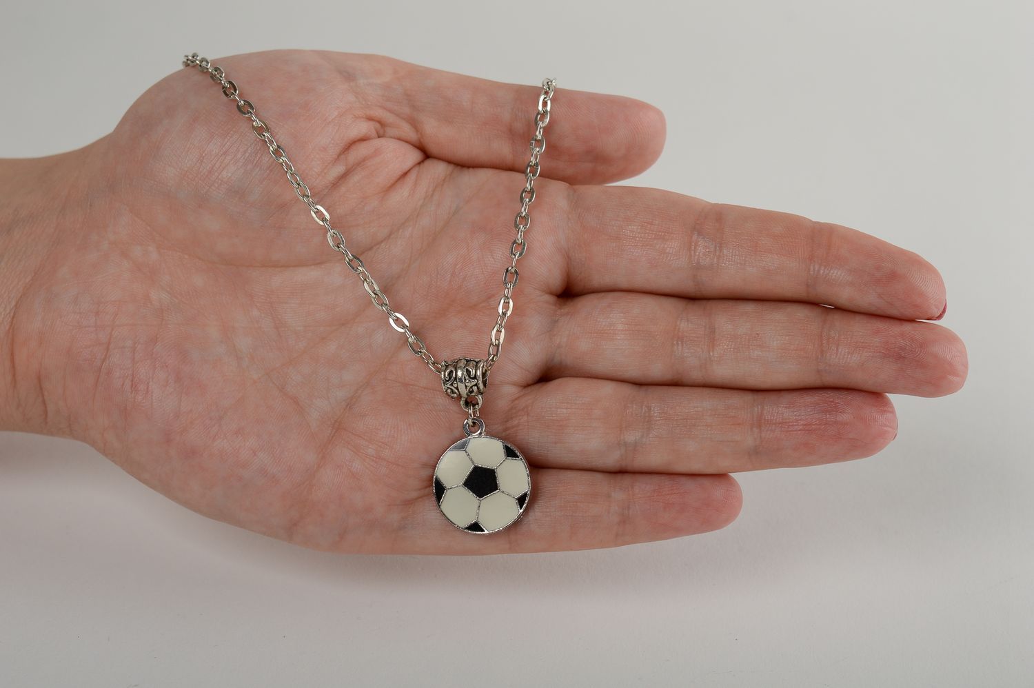 Metal pendant handmade metal jewelry metal accessories soccer pendant for girls photo 5