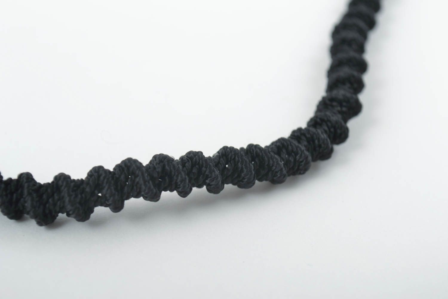 Handmade Damen Collier schwarz Modeschmuck Halskette Accessoire für Frauen foto 3