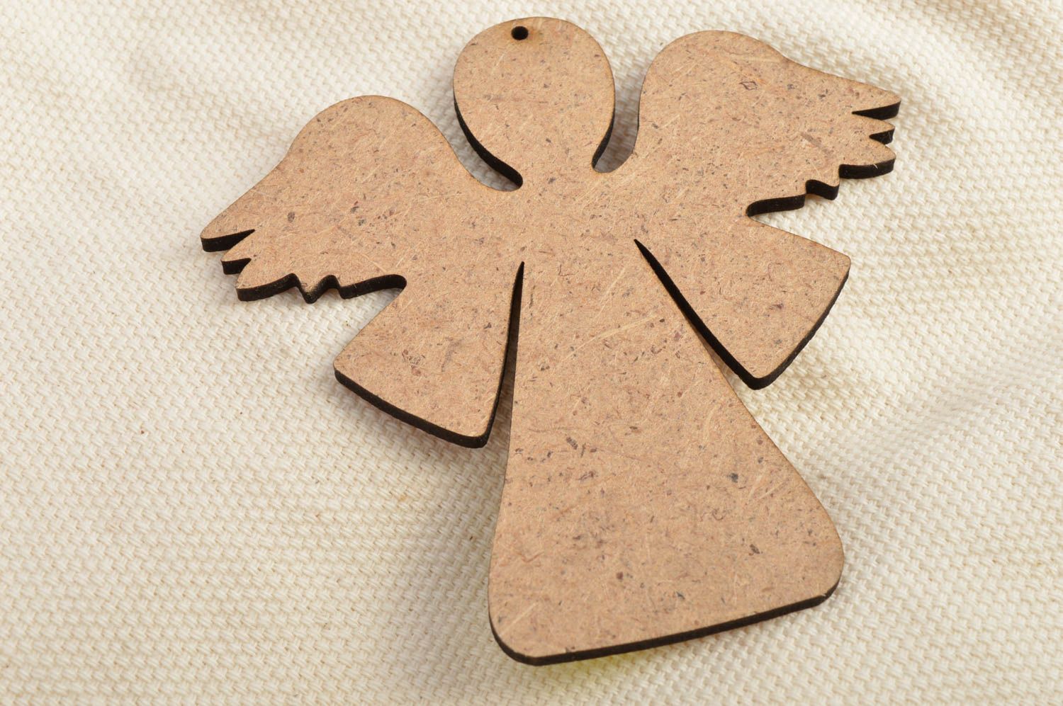 Sujet à décorer en bois brut fait main figurine ange plate pour serviettage photo 1