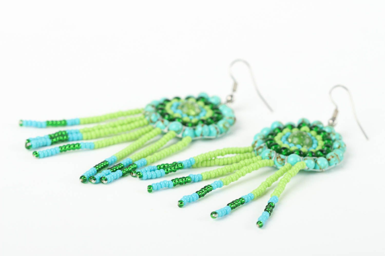 Handmade turquoise earrings jewelry in Indian style designer earrings photo 3