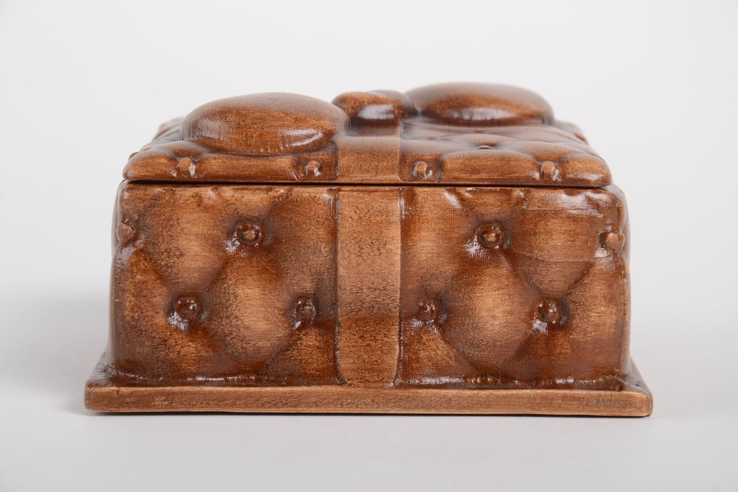 Caja de madera tallada hecha a mano decoración de interior joyero original foto 4