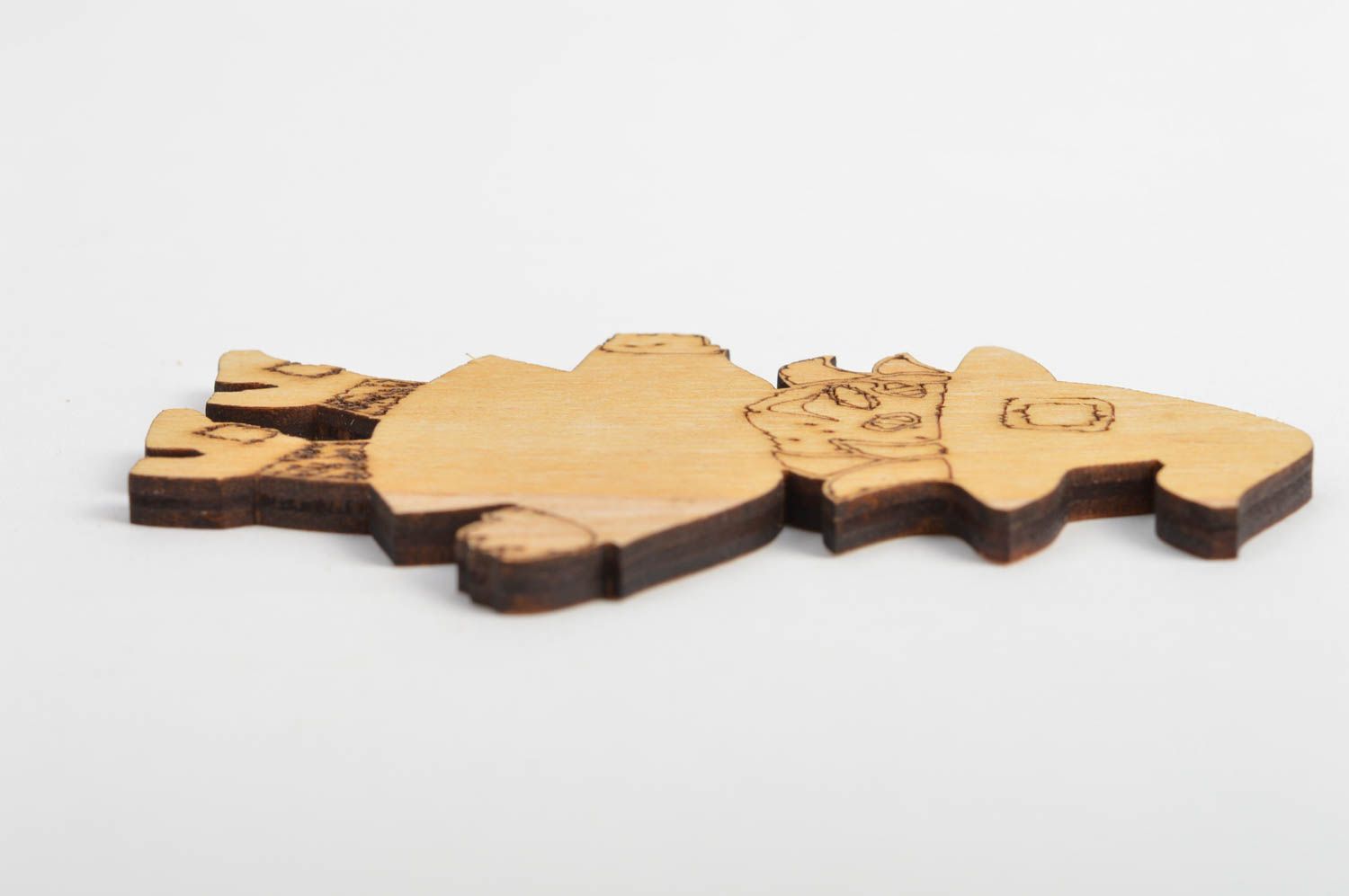 Lustiger handmade Designer Holz Rohling zum Bemalen und Decoupage Hexe grell foto 4