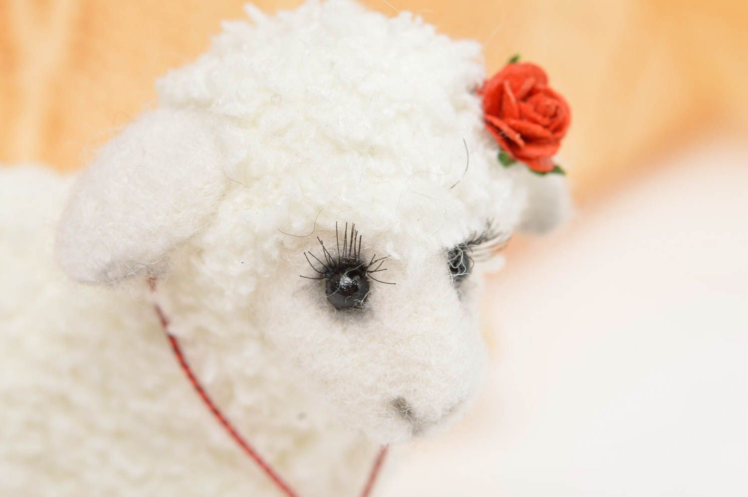 Spielzeug Schaf Handmade Stoff Kuscheltier Designer Geschenk Kuschel Tier weiß foto 5