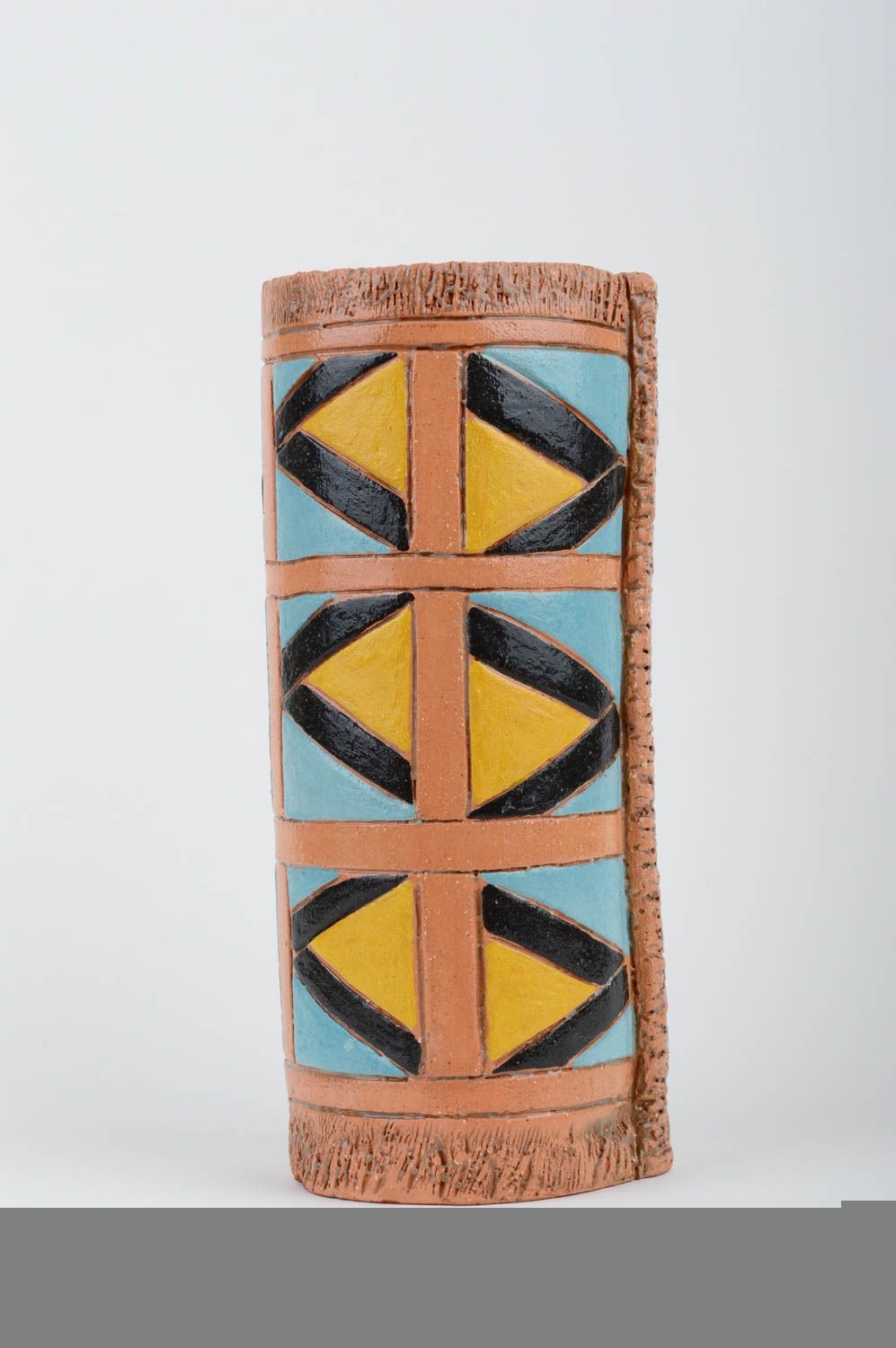 Handmade Keramik Vase originell Haus Deko schöne Vase mit grellem Muster foto 2