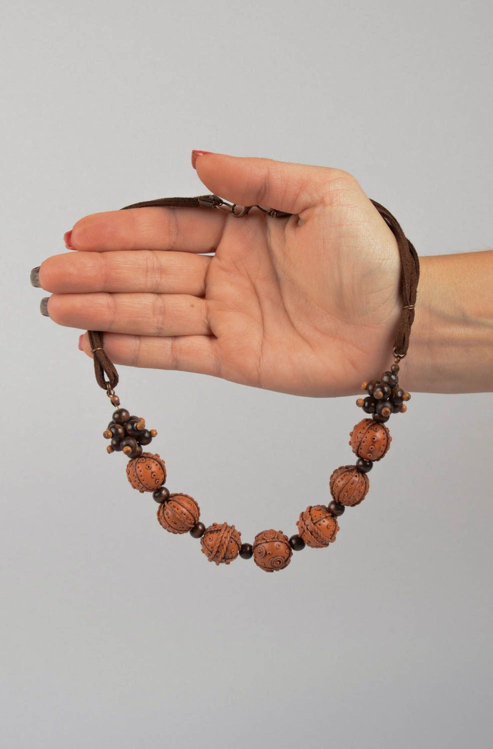 Collar de arcilla polimérica artesanal accesorio para mujeres collar de moda foto 5