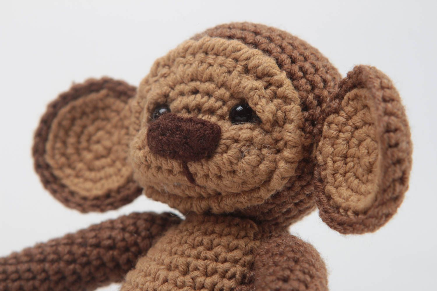 Handmade Plüschtier Affe Stoff Tier Kleinkinder Spielzeug Spielzeug Affe braun foto 3