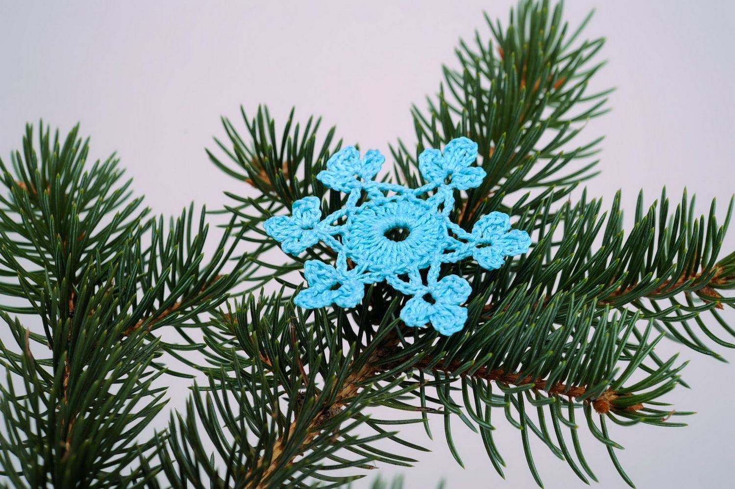 Décoration de Noël bleue Flocon de neige faite main photo 2