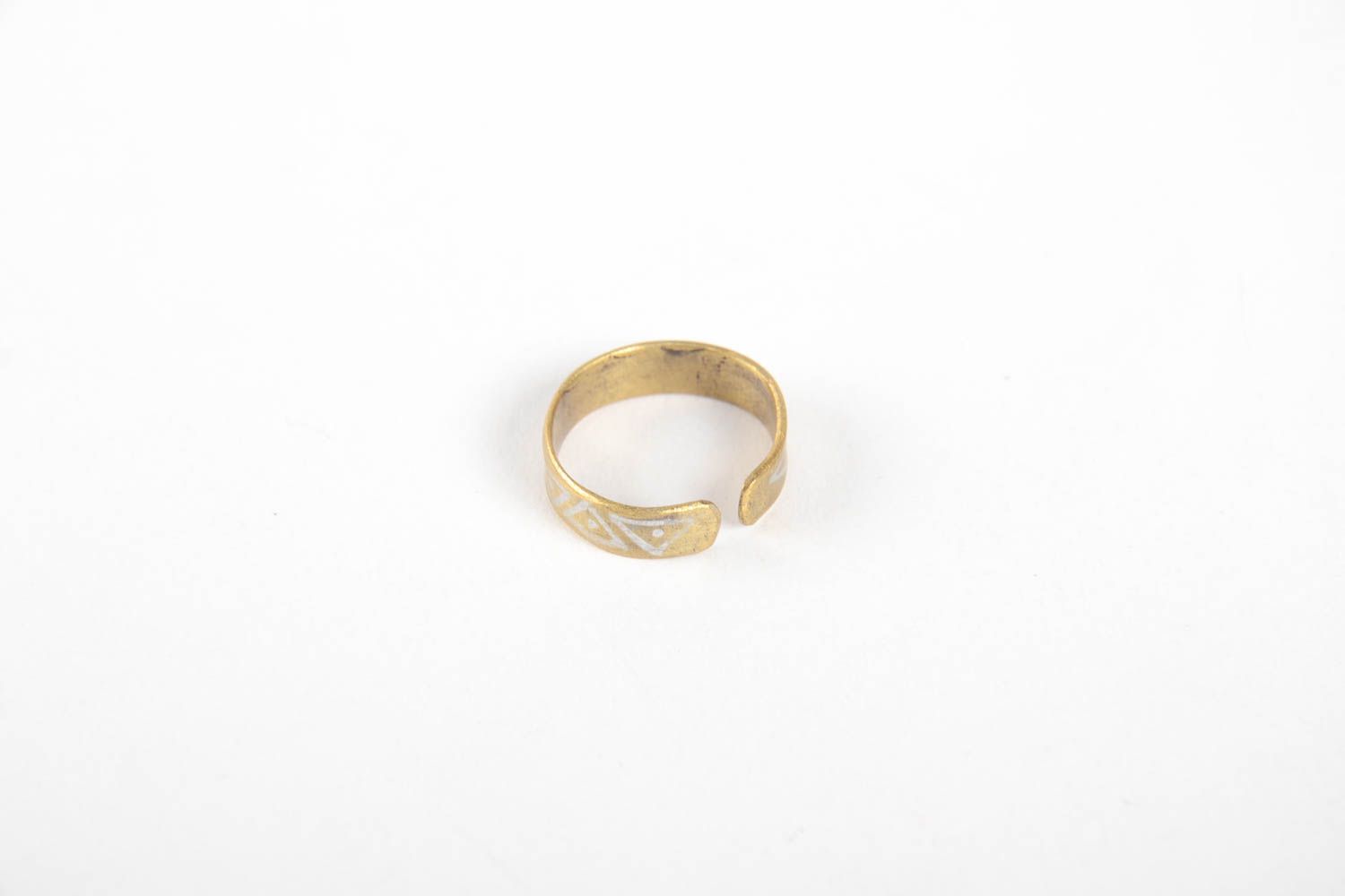 Ring aus Kupfer handmade Ring Damen Designer Accessoire Ring Schmuck mit Muster foto 4