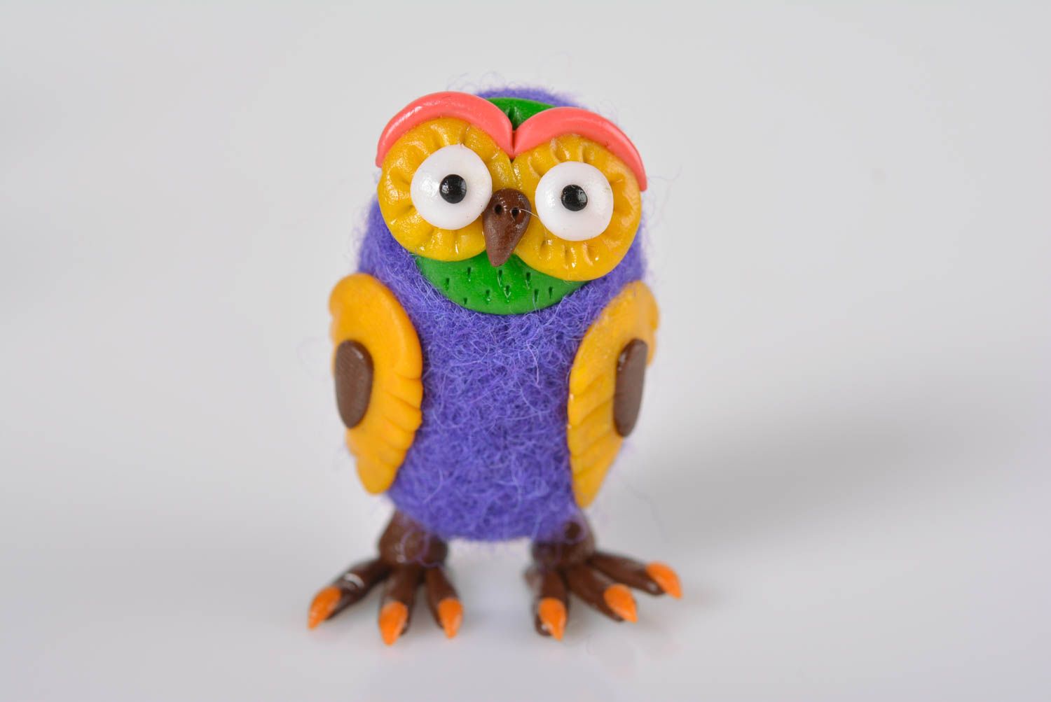 Gefilzte Figur handmade Eule Spielzeug originelle Geschenke schön ausgefallen foto 1