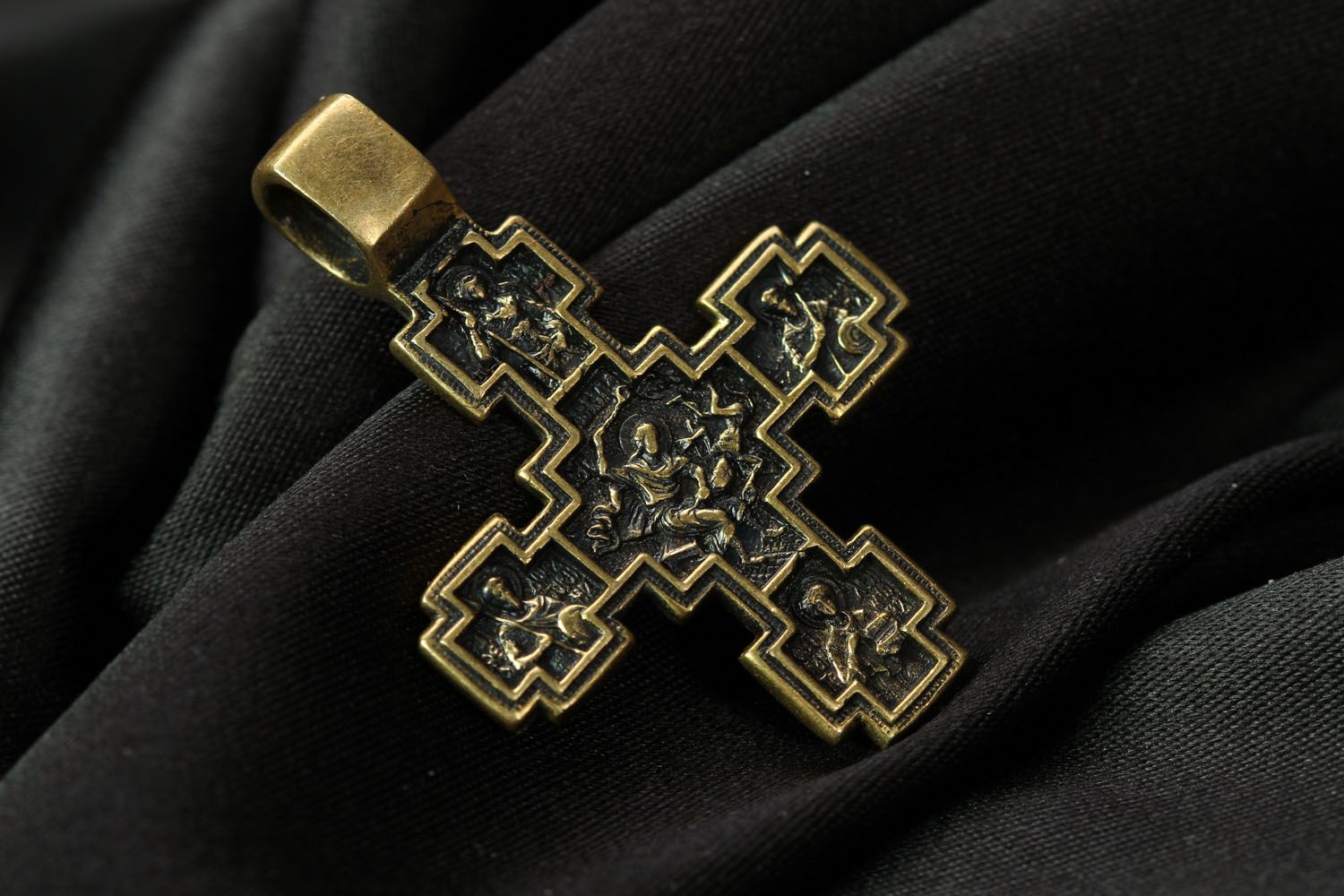 Двухсторонний бронзовый крест фото 2