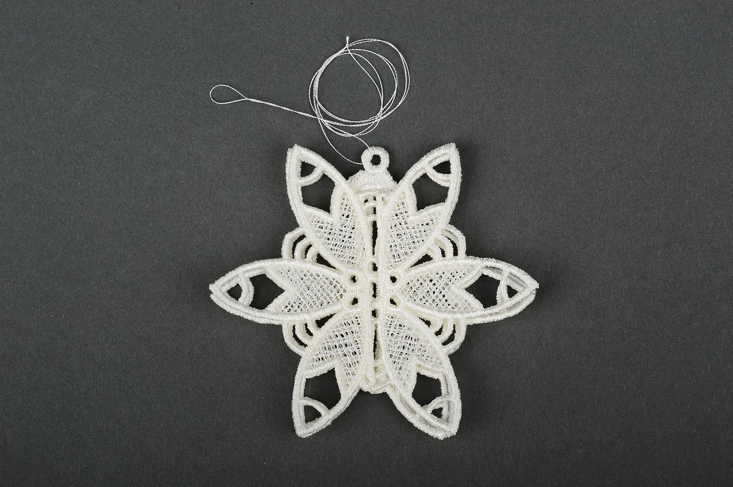 Елочная игрушка ручной работы декоративная подвеска необычный подарок Снежинка фото 4