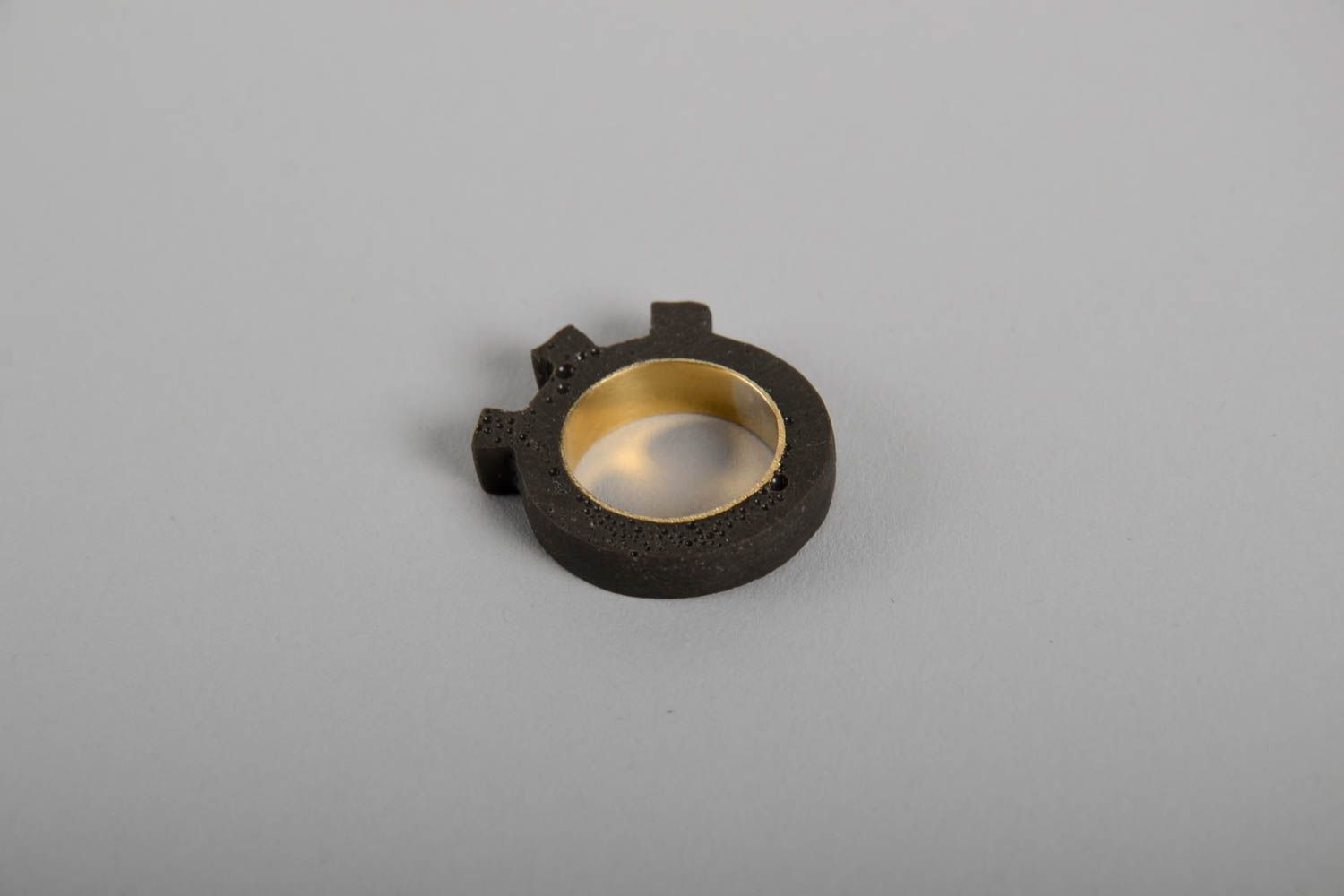 Женский перстень кольцо ручной работы массивное украшение черное с зубцами фото 4