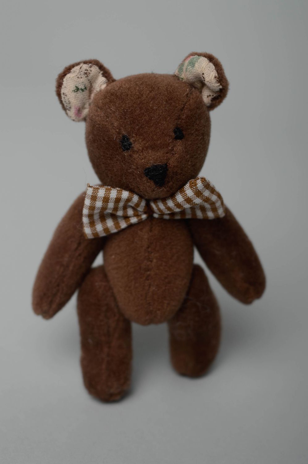 Small soft toy made of suede Bear photo 3