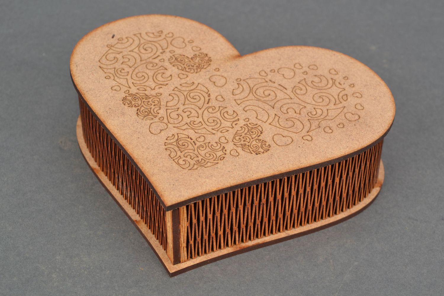 Heart-shaped jewelry box craft blank photo 4