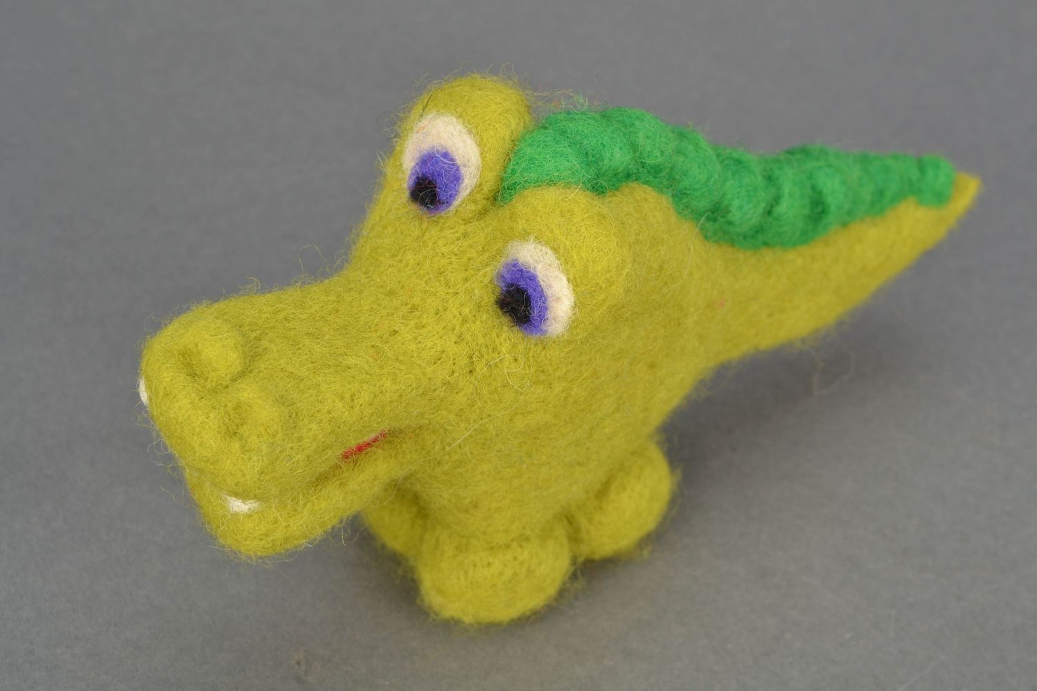 Wool felted toy crocodile photo 3