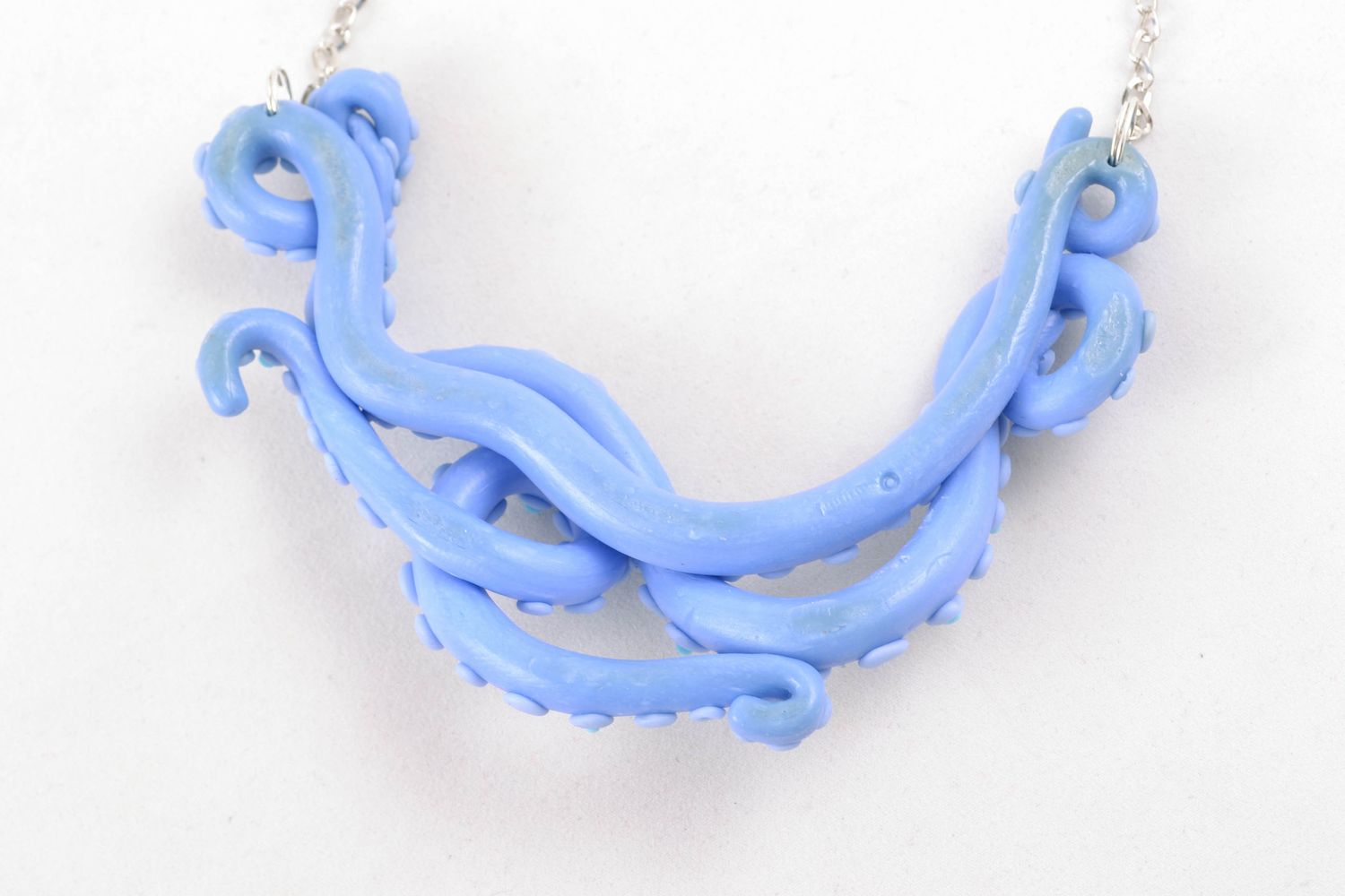 Polymer clay necklace in the shape of octopus feelers photo 3