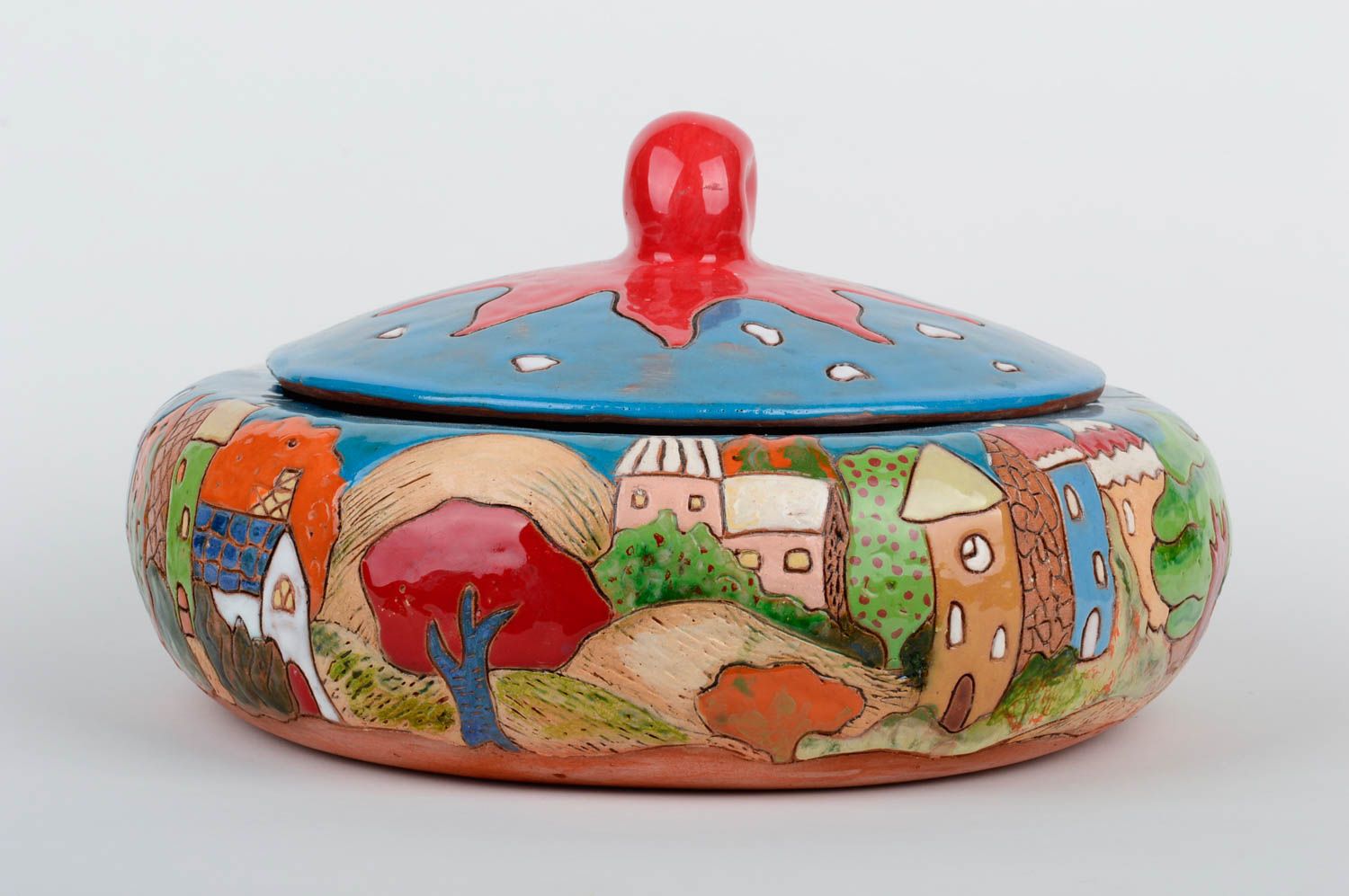 Handmade ceramic pot with lid ceramic pottery kitchen decor housewarming gifts photo 1
