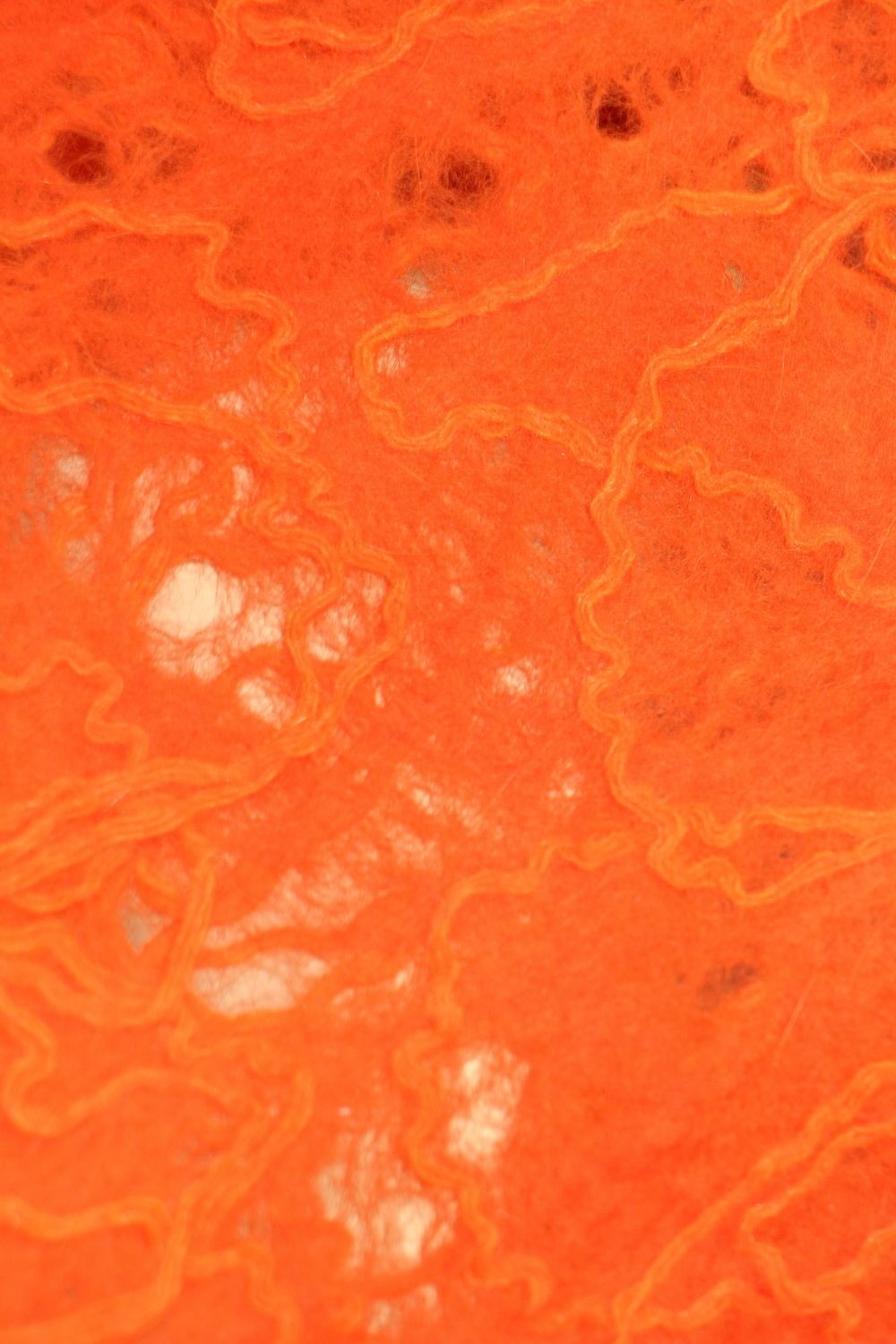 Палантин шерстяной Оранжевая паутина фото 5
