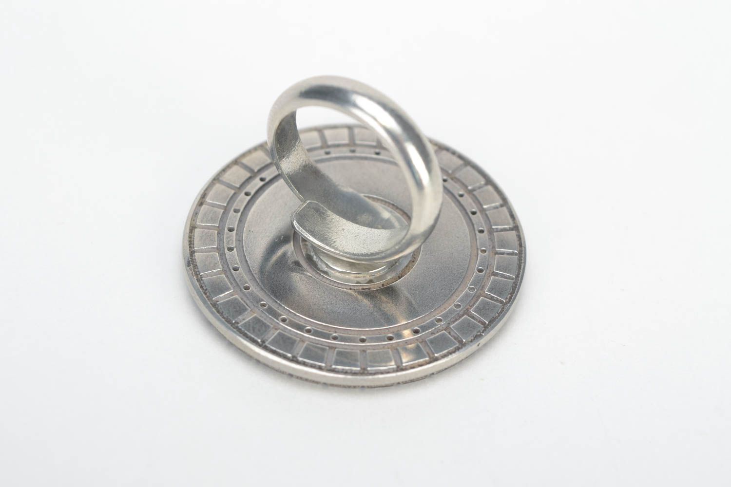 Jolie fourniture métallique pour bague de forme ronde faite main apprêt bijoux photo 3
