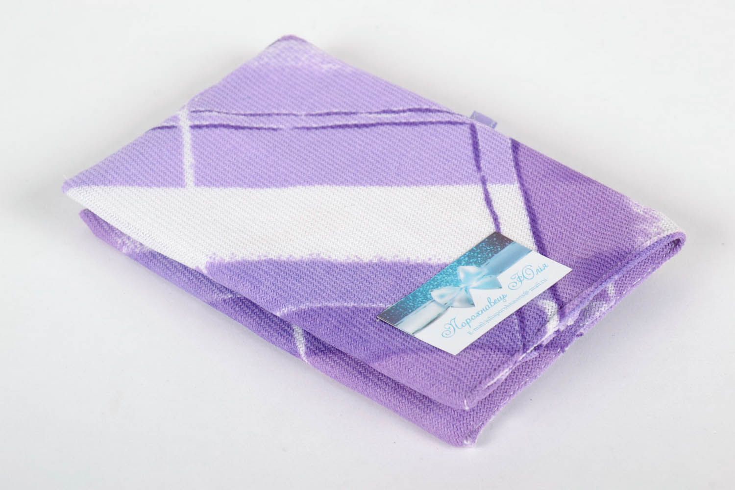 Porte passeport en carton et lin violet photo 4