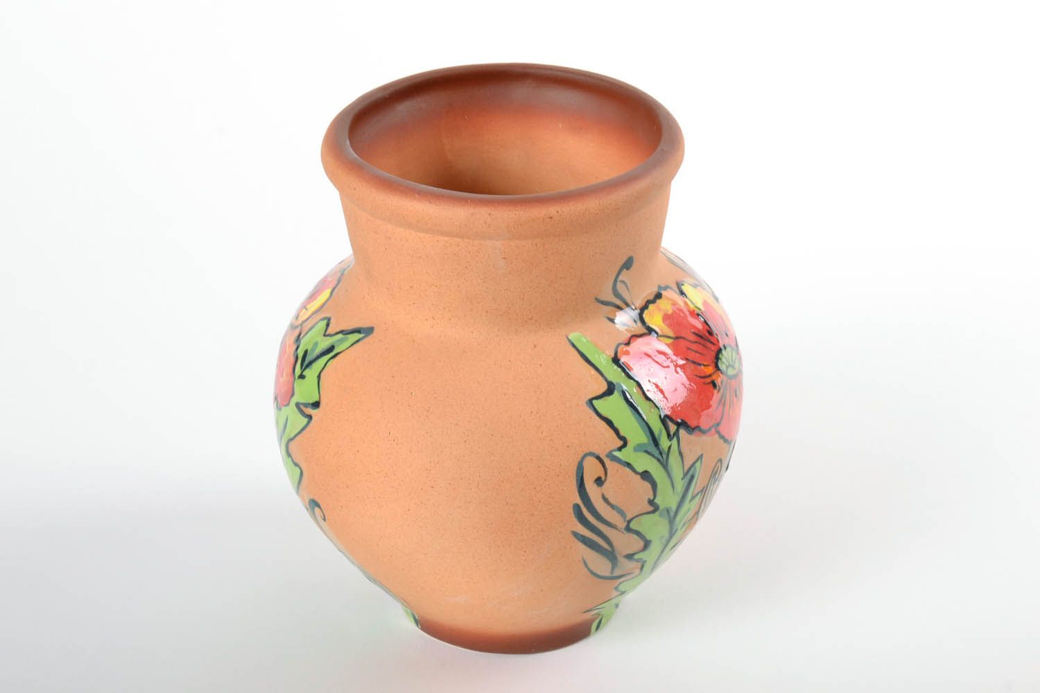 Der handgemachte Krug aus Keramik Mohnblume foto 4