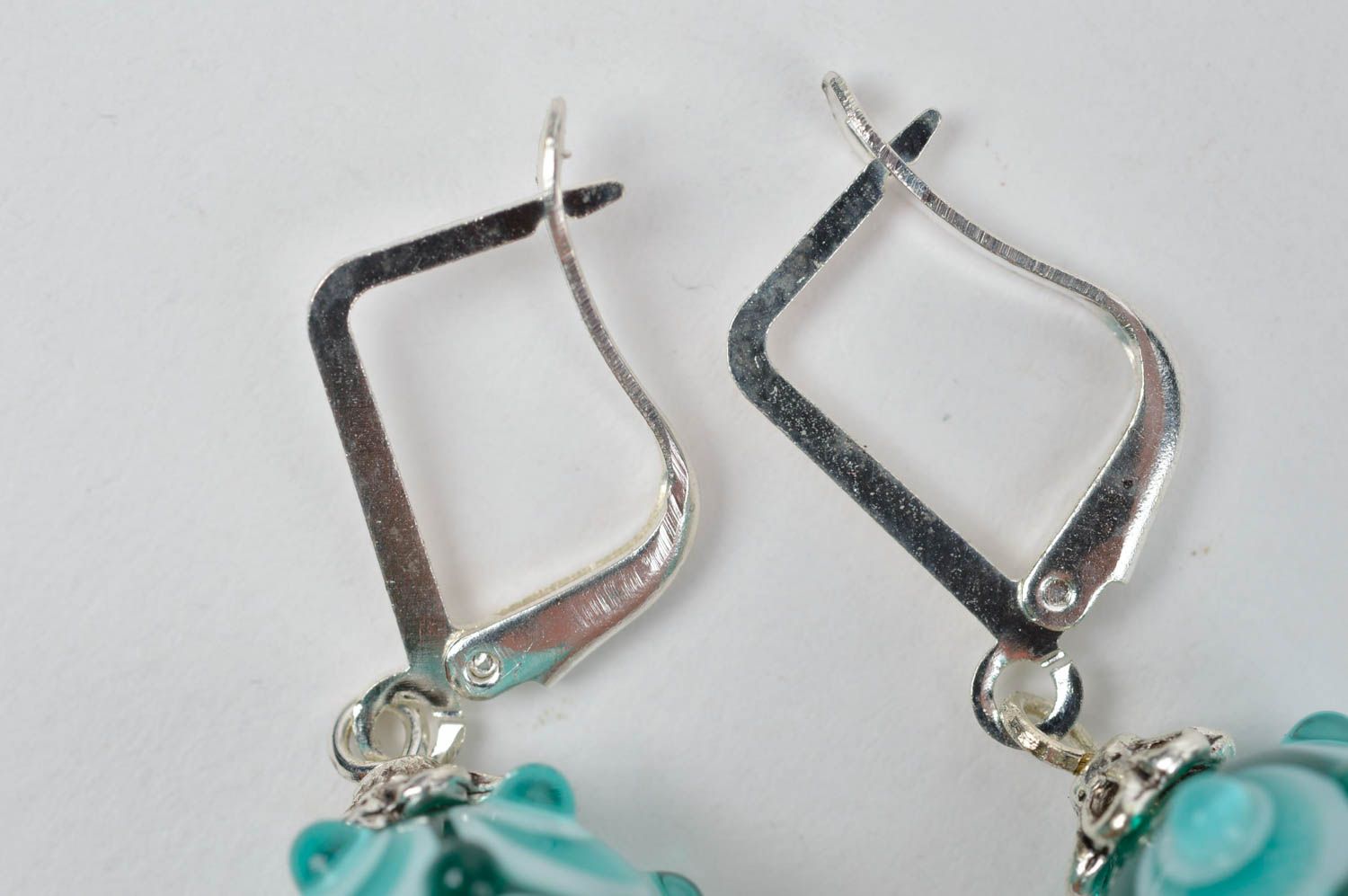 Unusual glass earrings round stylish earrings handmade designer accessories photo 4