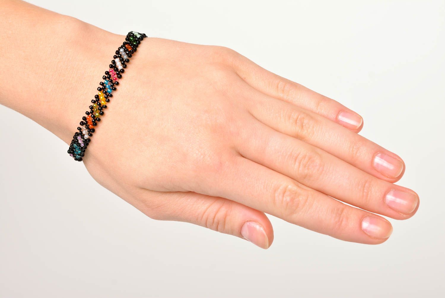 Bracelet perles rocaille Bijou fait main multicolore Accessoire pour femme photo 2
