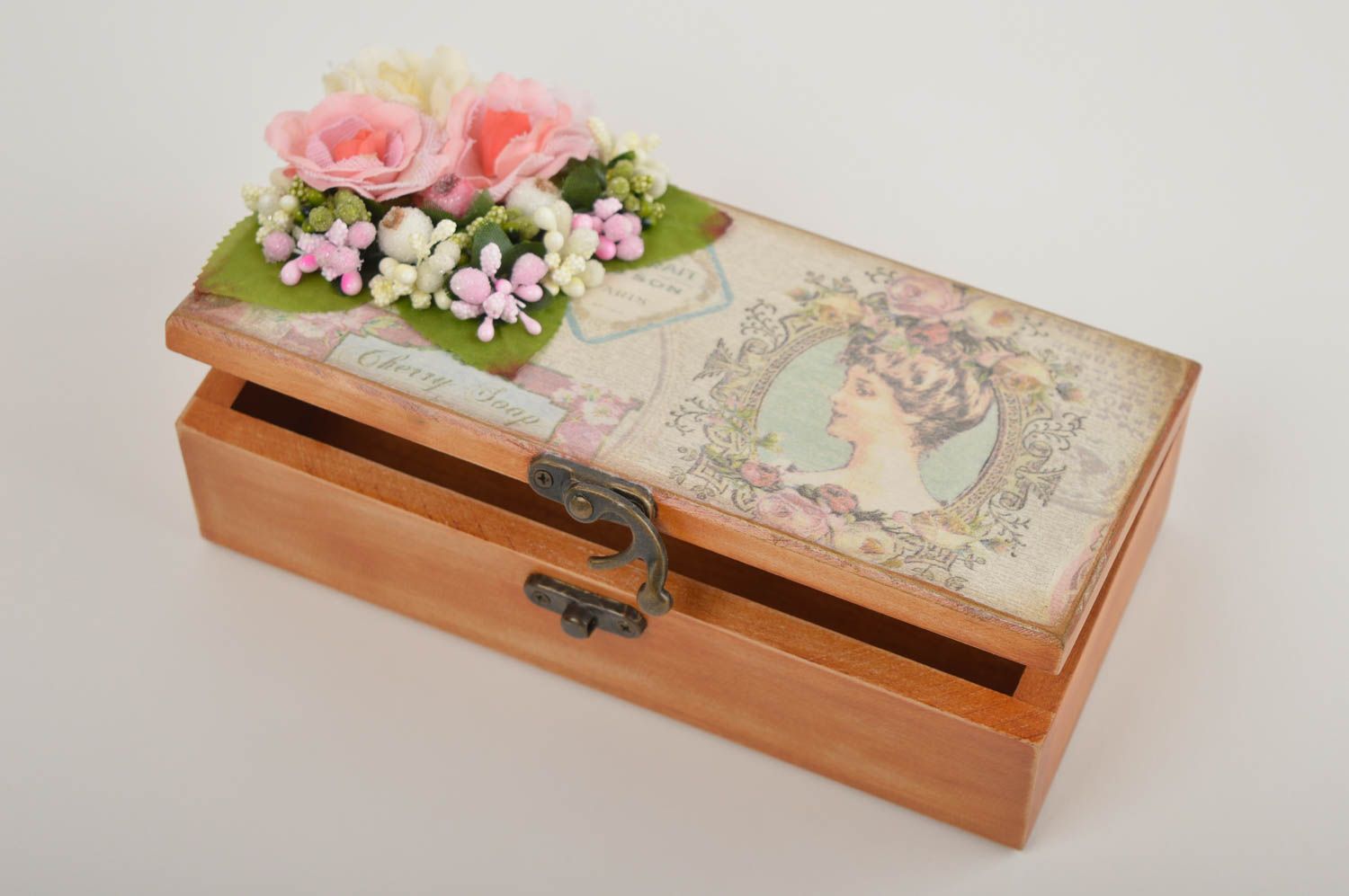 Handmade wooden jewelry box jewelry gift box vintage jewelry box gifts for her photo 2