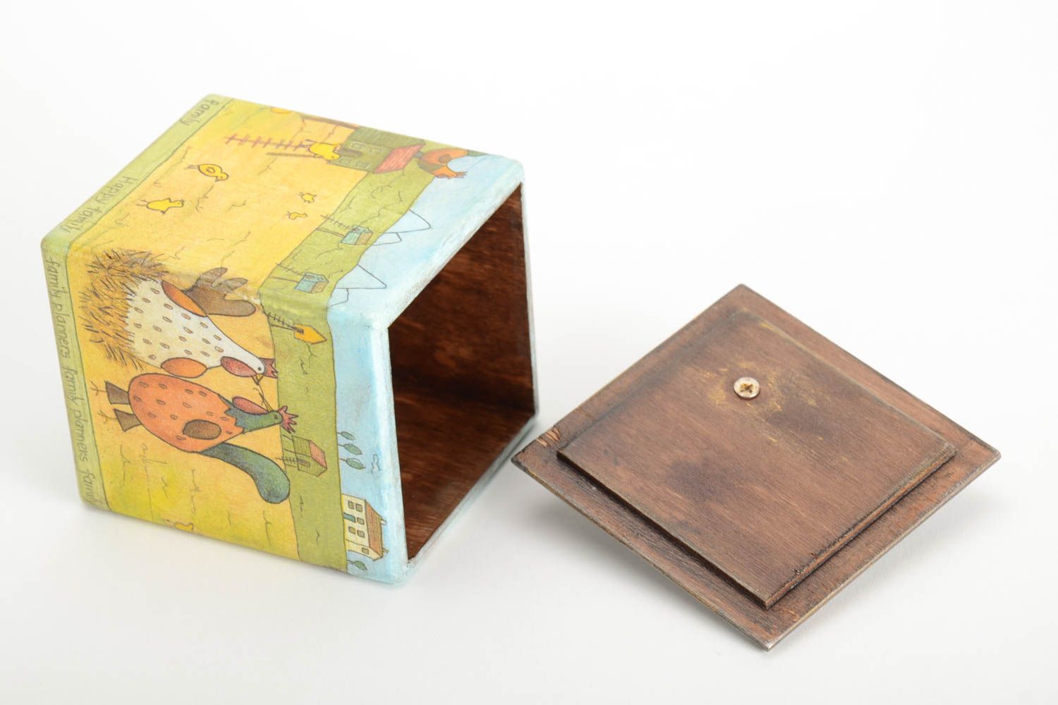 Caja de madera hecha a mano elemento decorativo con decoupage regalo original foto 3