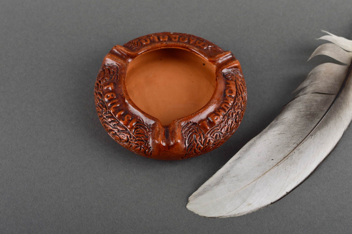 Cenicero artesanal de cerámica elemento decorativo regalo original para hombre foto 1