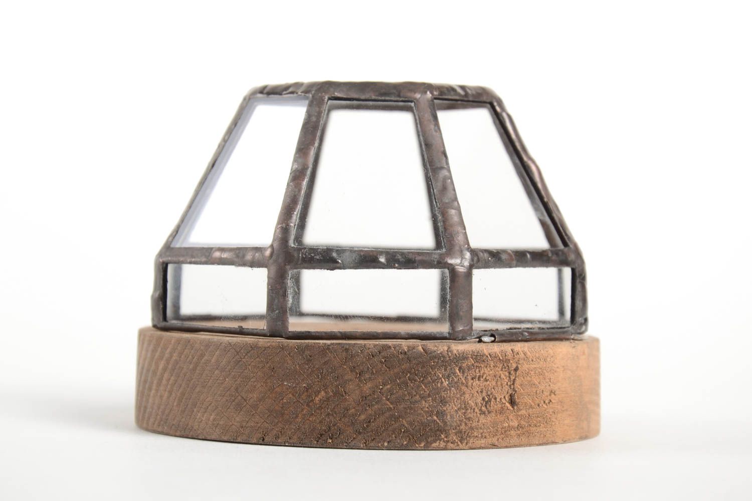 Boîte à bijoux design faite main en bois verre métal Cadeau pour femme photo 3
