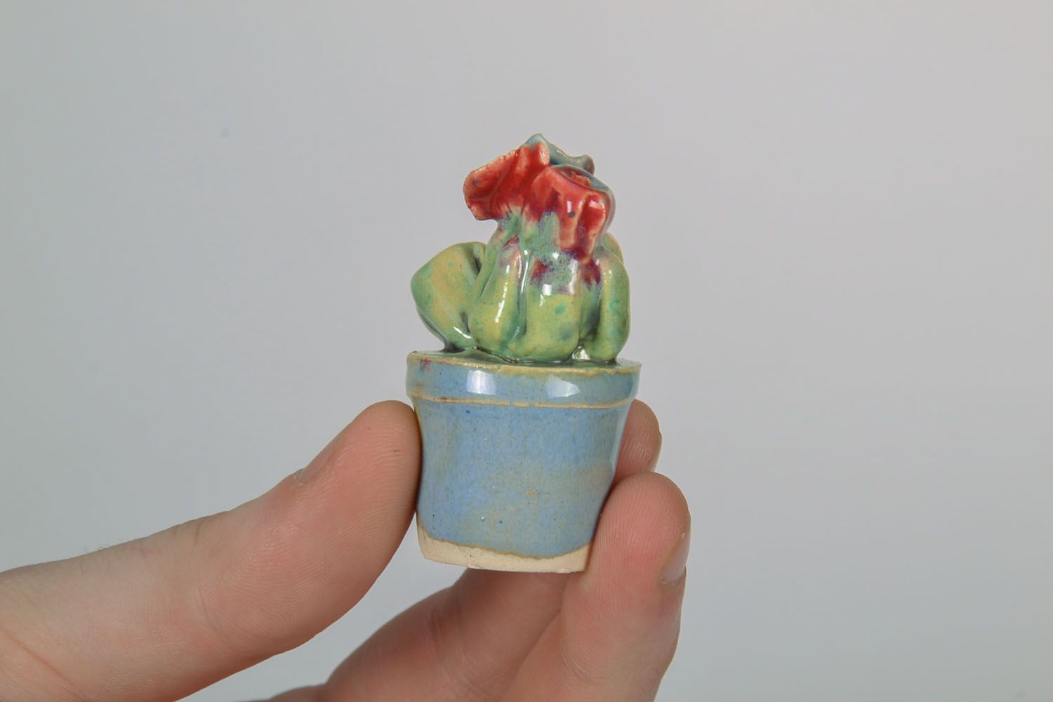Miniature ceramic figurine Cactus photo 2