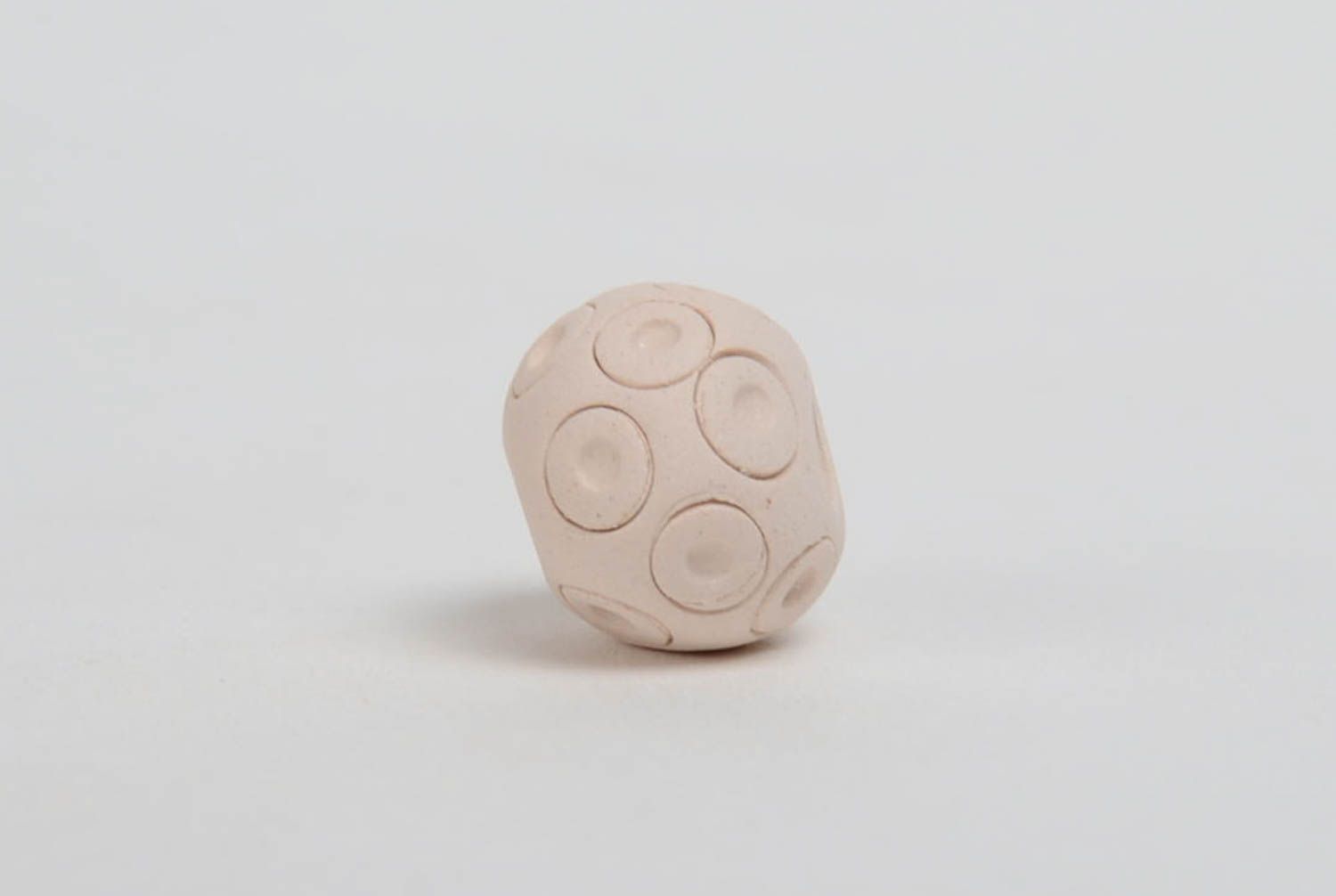 Handmade white ceramic bead for making designer jewelry and accessories photo 3