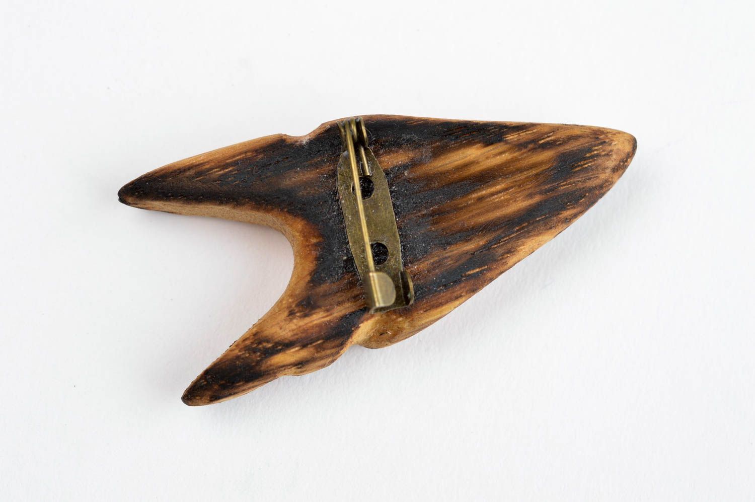 Broche artesanal de chapa de madera accesorio de moda regalo original para mujer foto 4