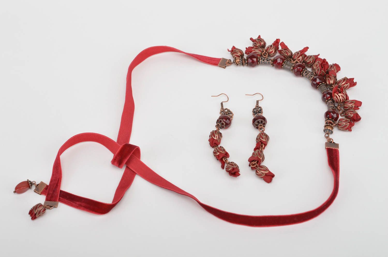 Set di orecchini e collana fatto a mano kit di accessori in stile etnico
 foto 5