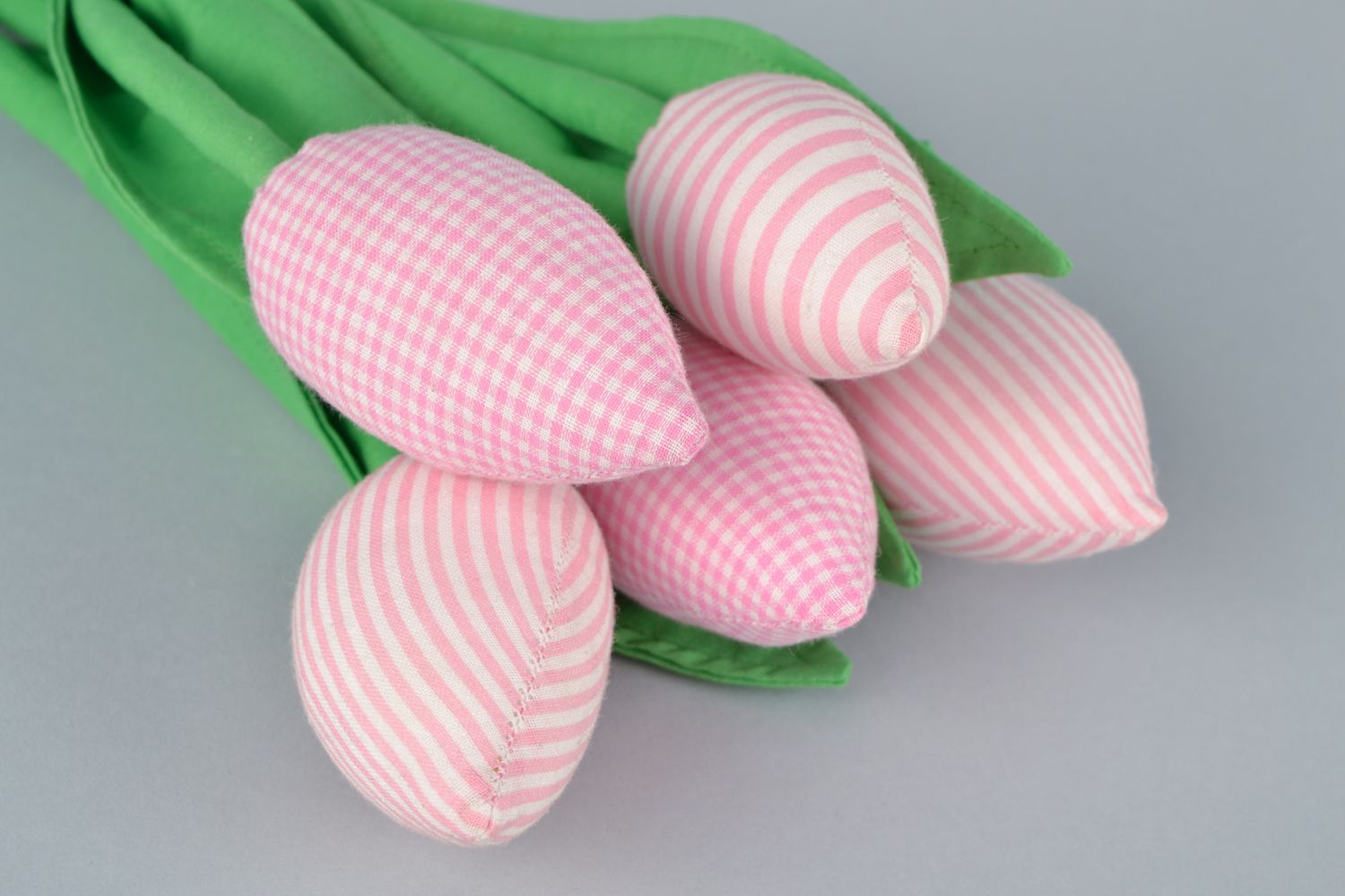 Bouquet of artificial fabric flowers Tulips 5 items photo 3